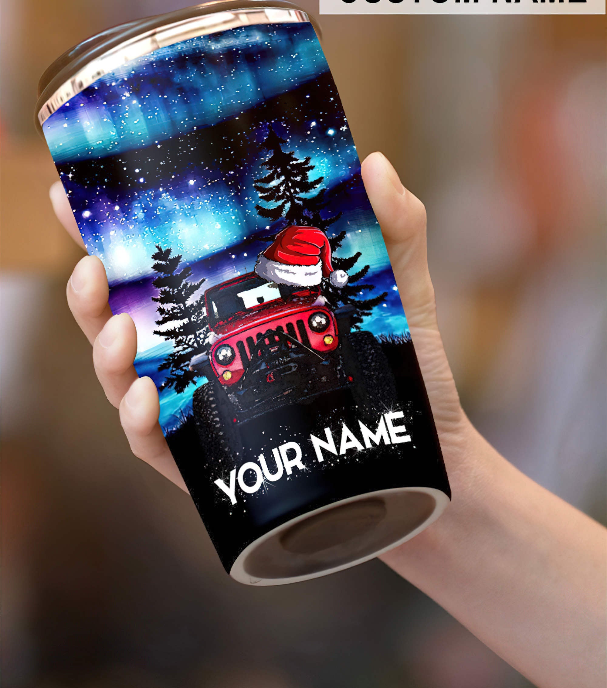 personalized-jeep-forest-christmas-tumbler