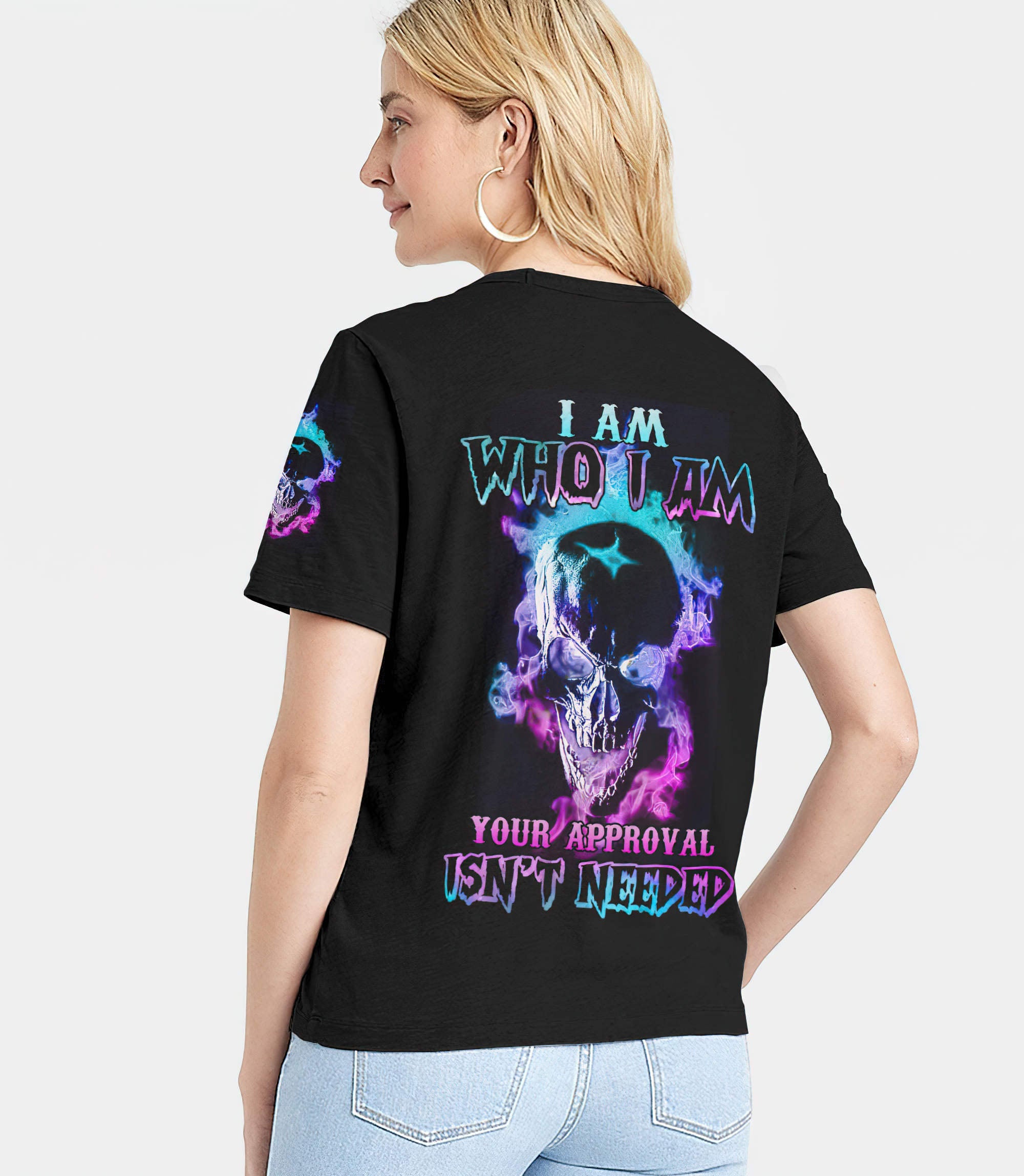 i-am-who-i-am-smoke-skull-all-over-print-women-v-neck-t-shirt