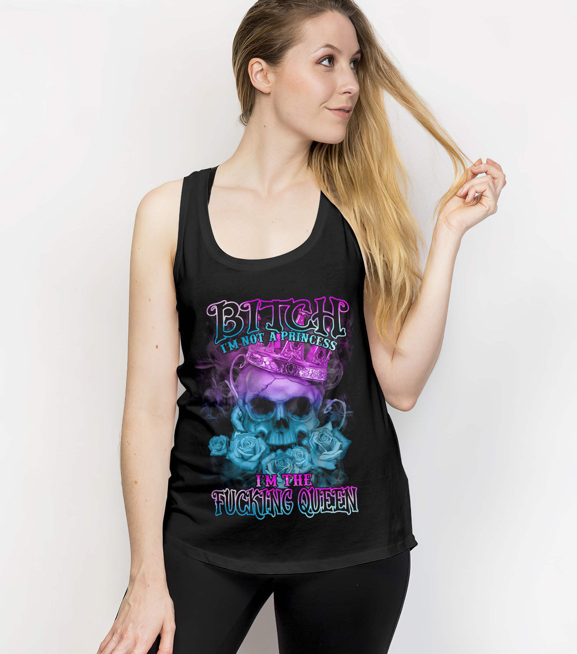 im-fking-queen-fire-skull-bones-all-over-print-tank-top