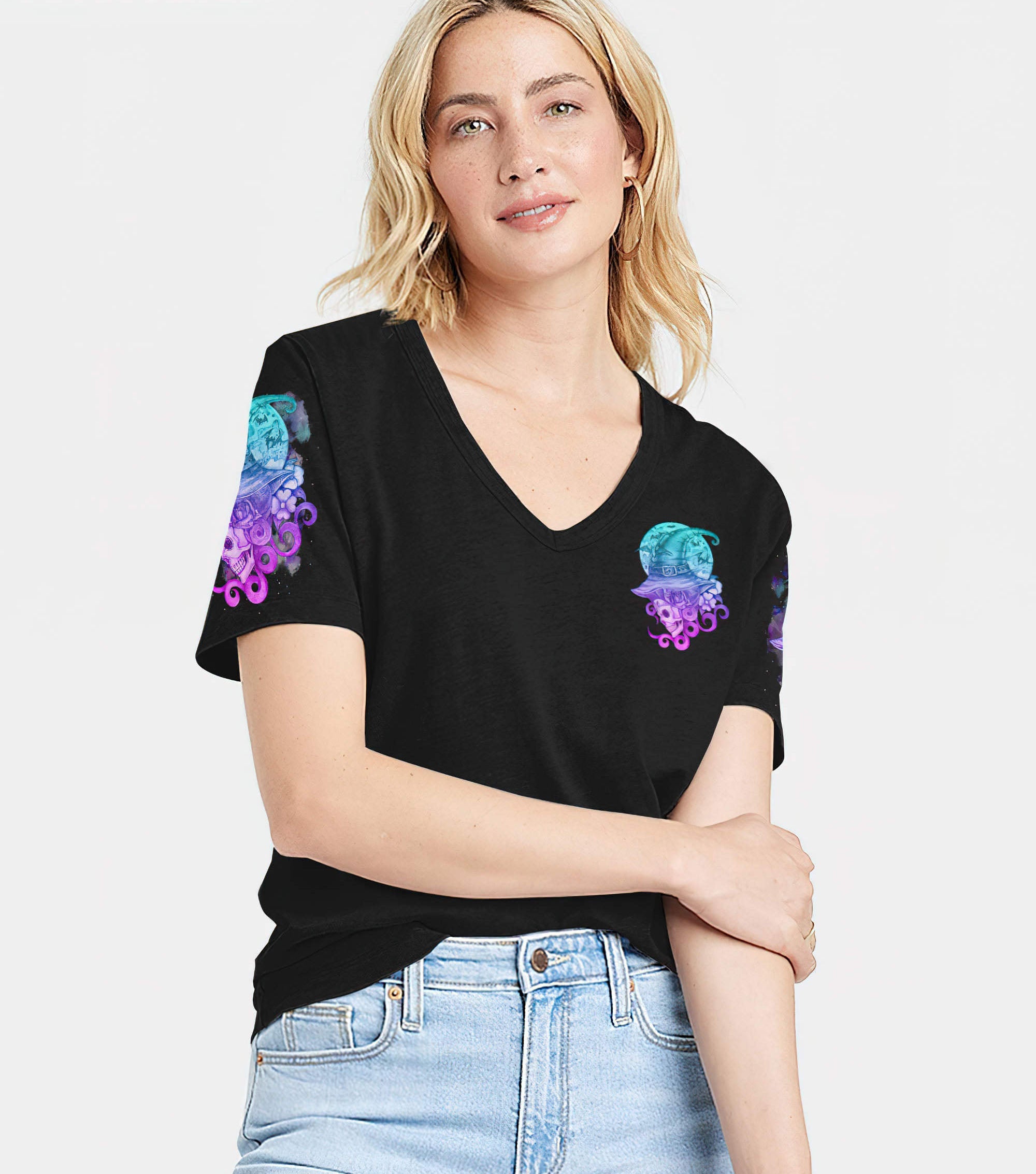 some-days-skull-witch-halloween-all-over-print-women-v-neck-t-shirt