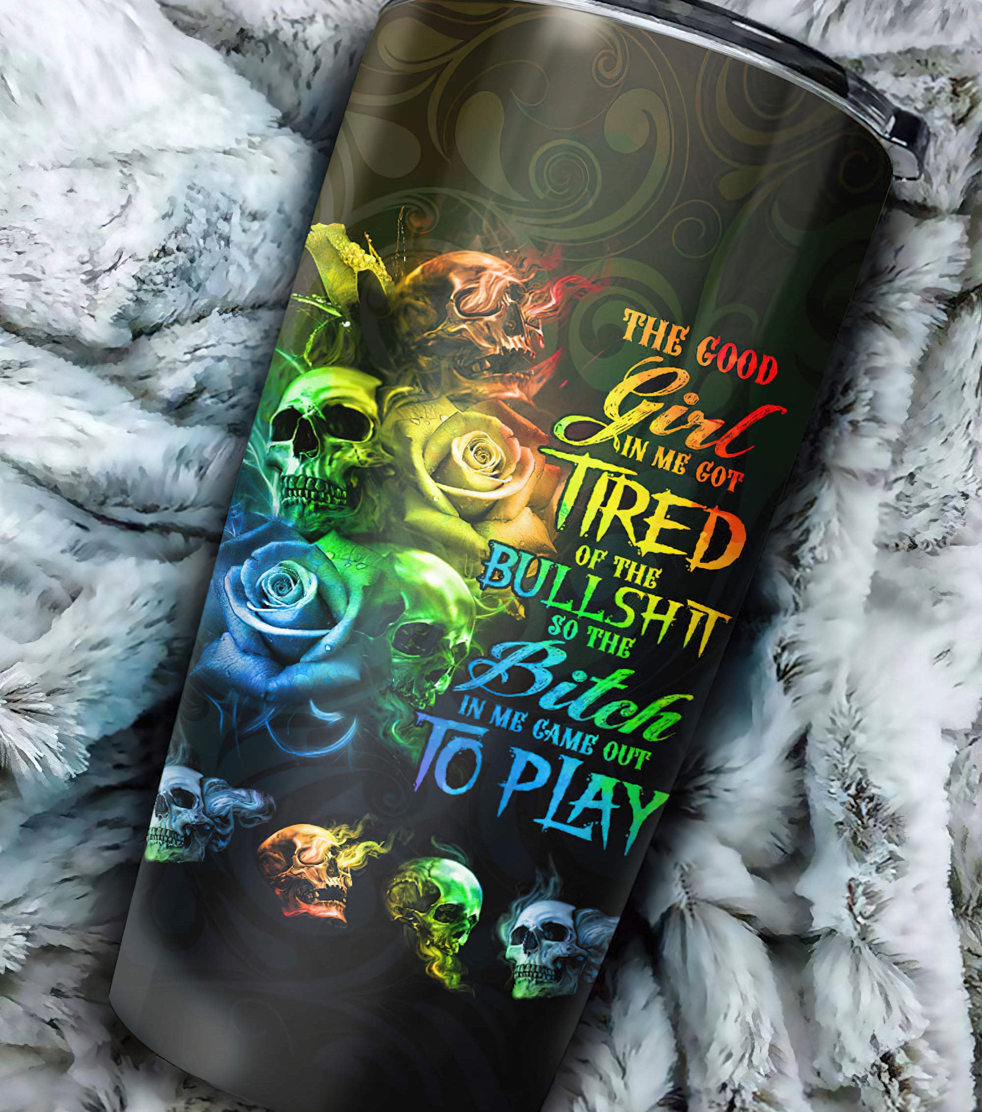 personalized-the-good-girl-in-me-3-skulls-rose-colorful-tumbler