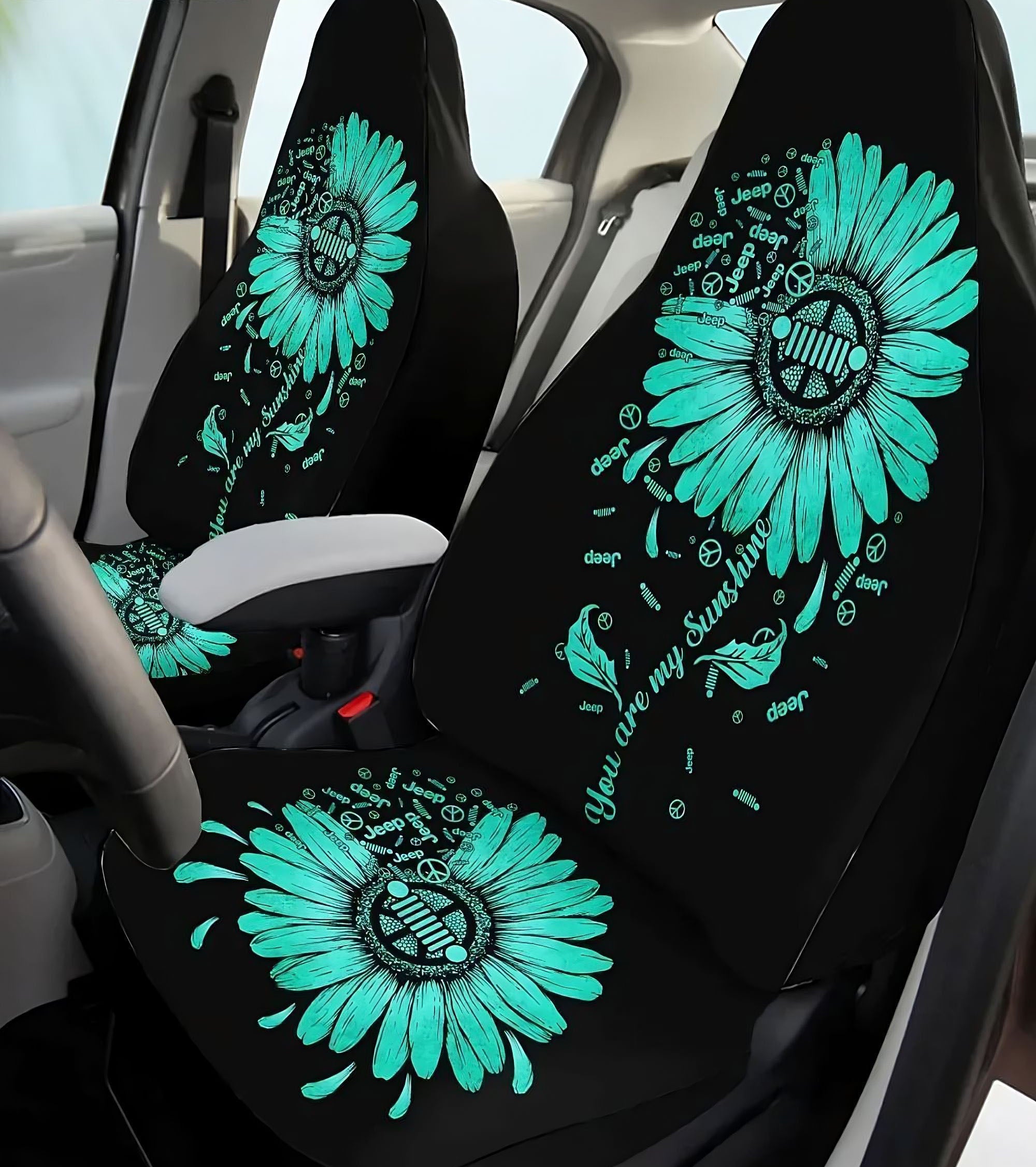 you-are-my-sunshine-teal-sunflower-jeep-automotive-car-seat-cover