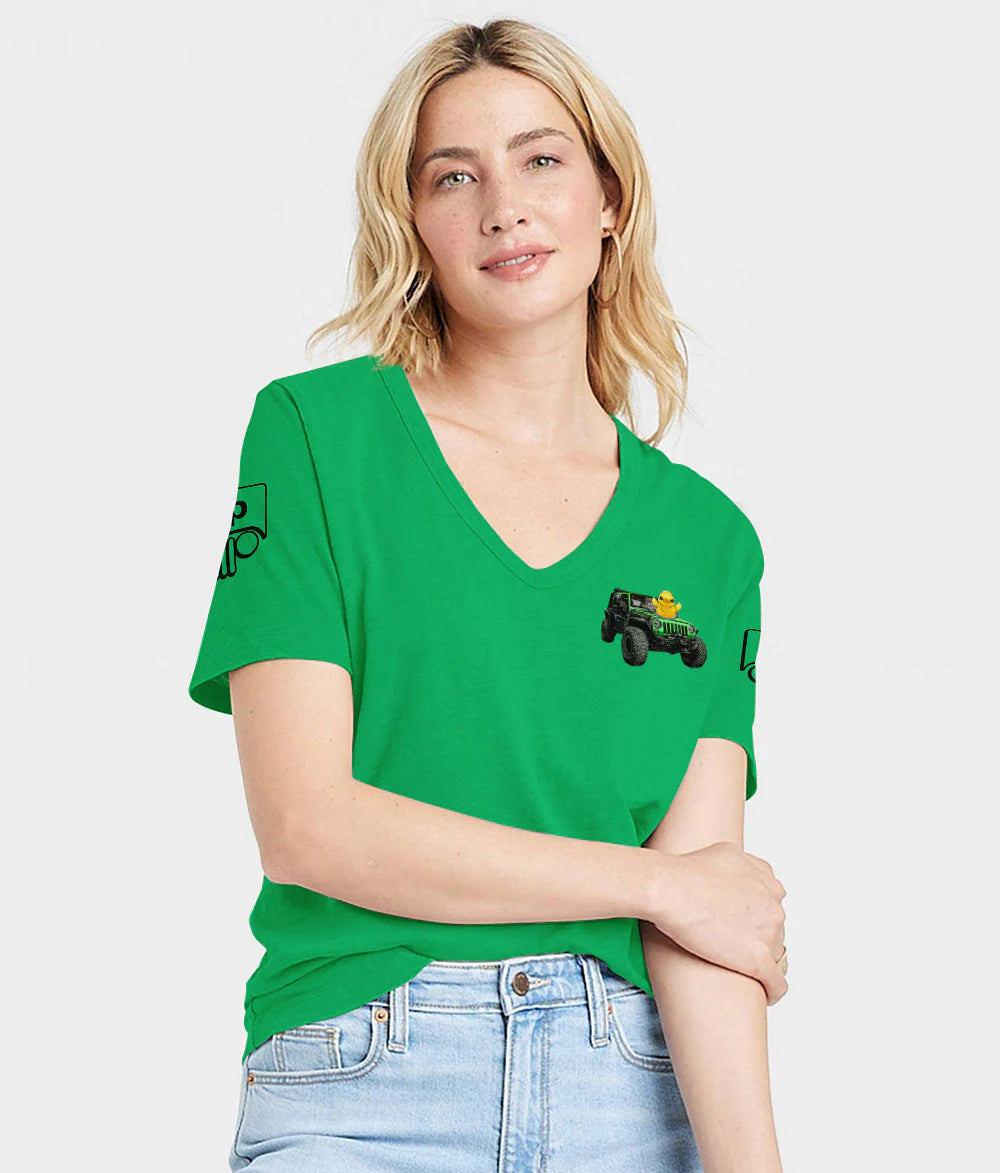 aint-nothing-but-a-jeep-thing-green-women-v-neck-t-shirt