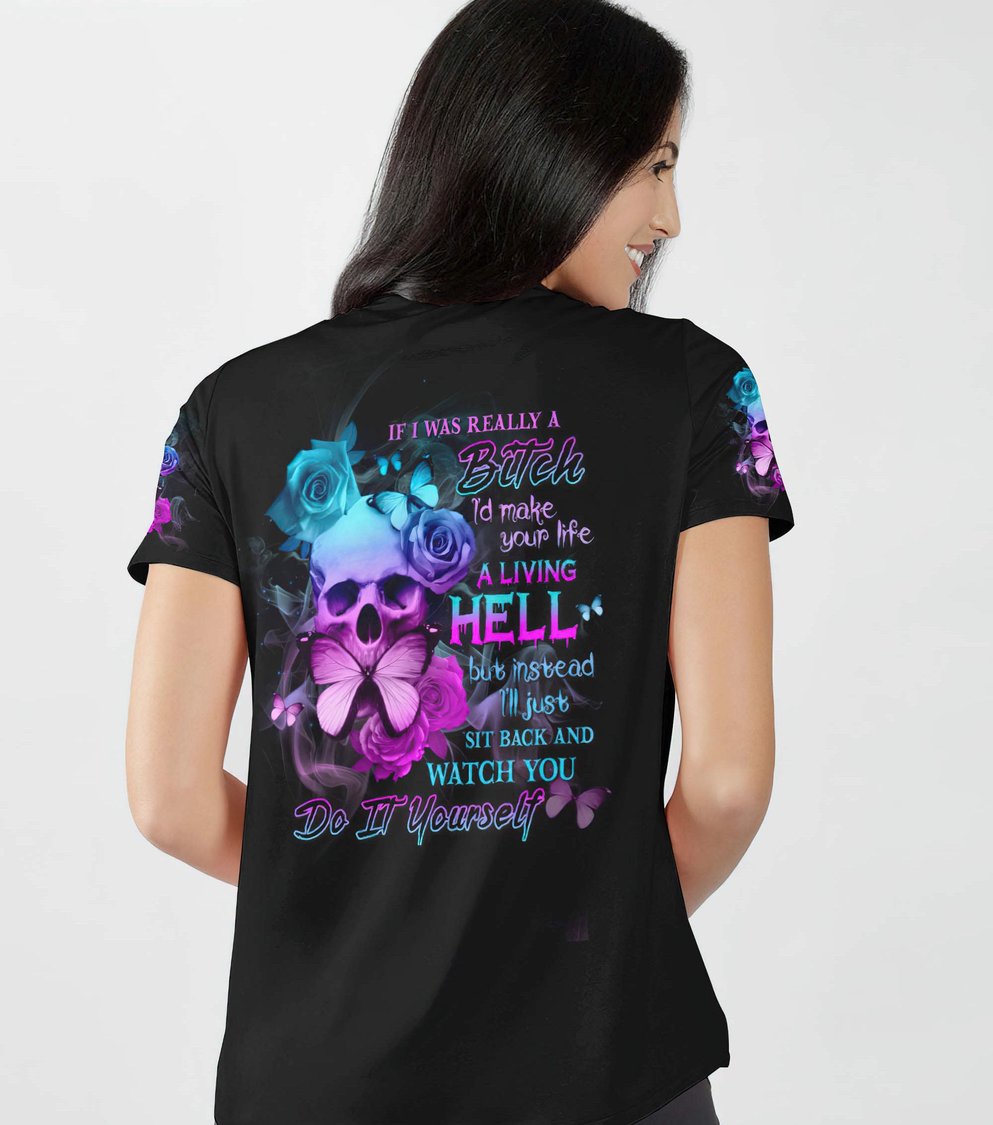 if-i-was-really-a-b-skull-rose-all-over-print-1-women-v-neck-t-shirt