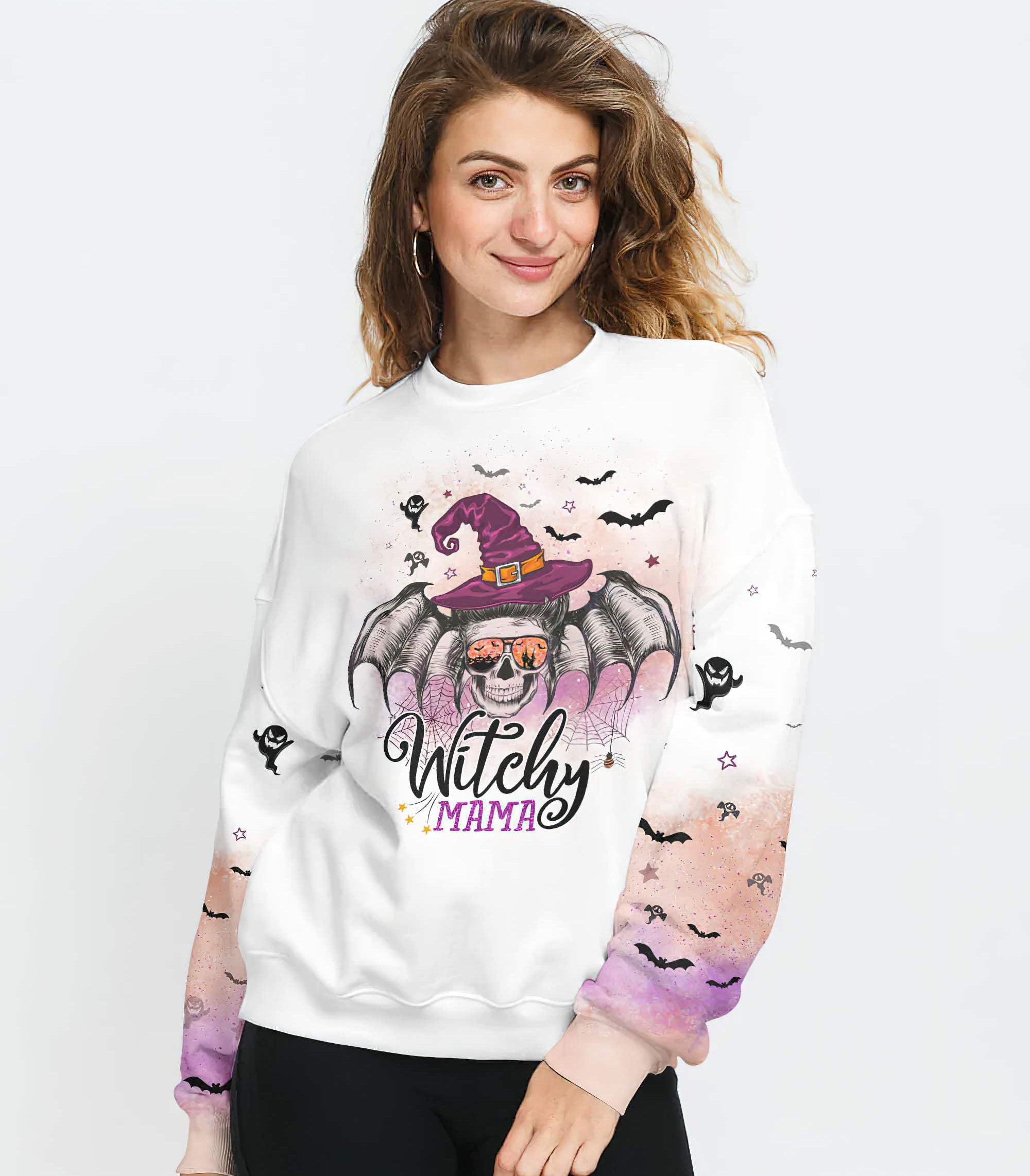 witchy-mama-messy-bun-skull-all-over-print-sweatshirt