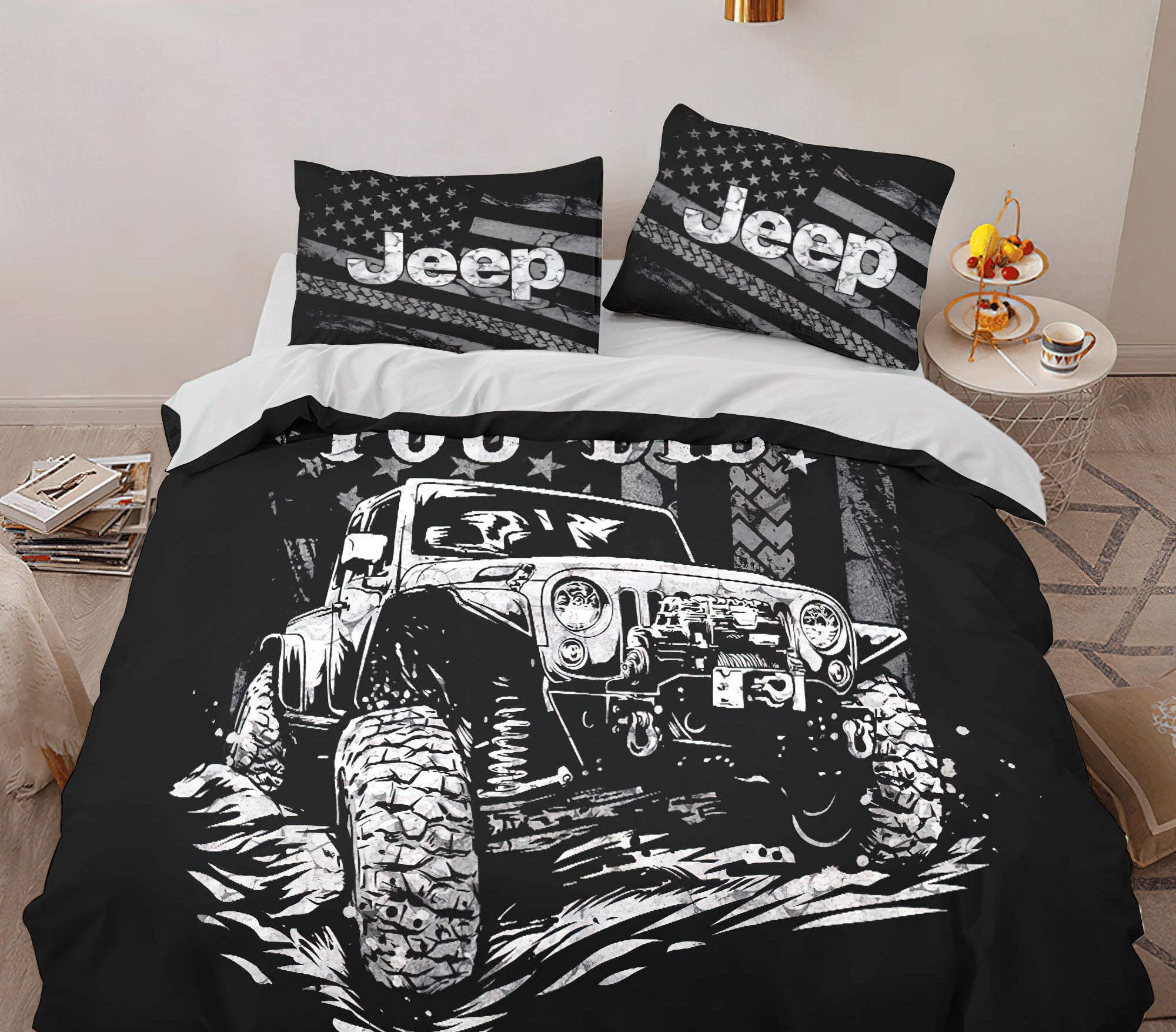 but-did-you-die-jeep-bw-bedding-set