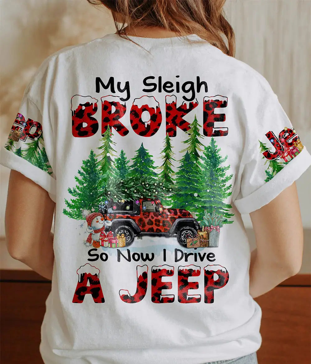 my-sleigh-broke-jeep-painting-leopard-t-shirt