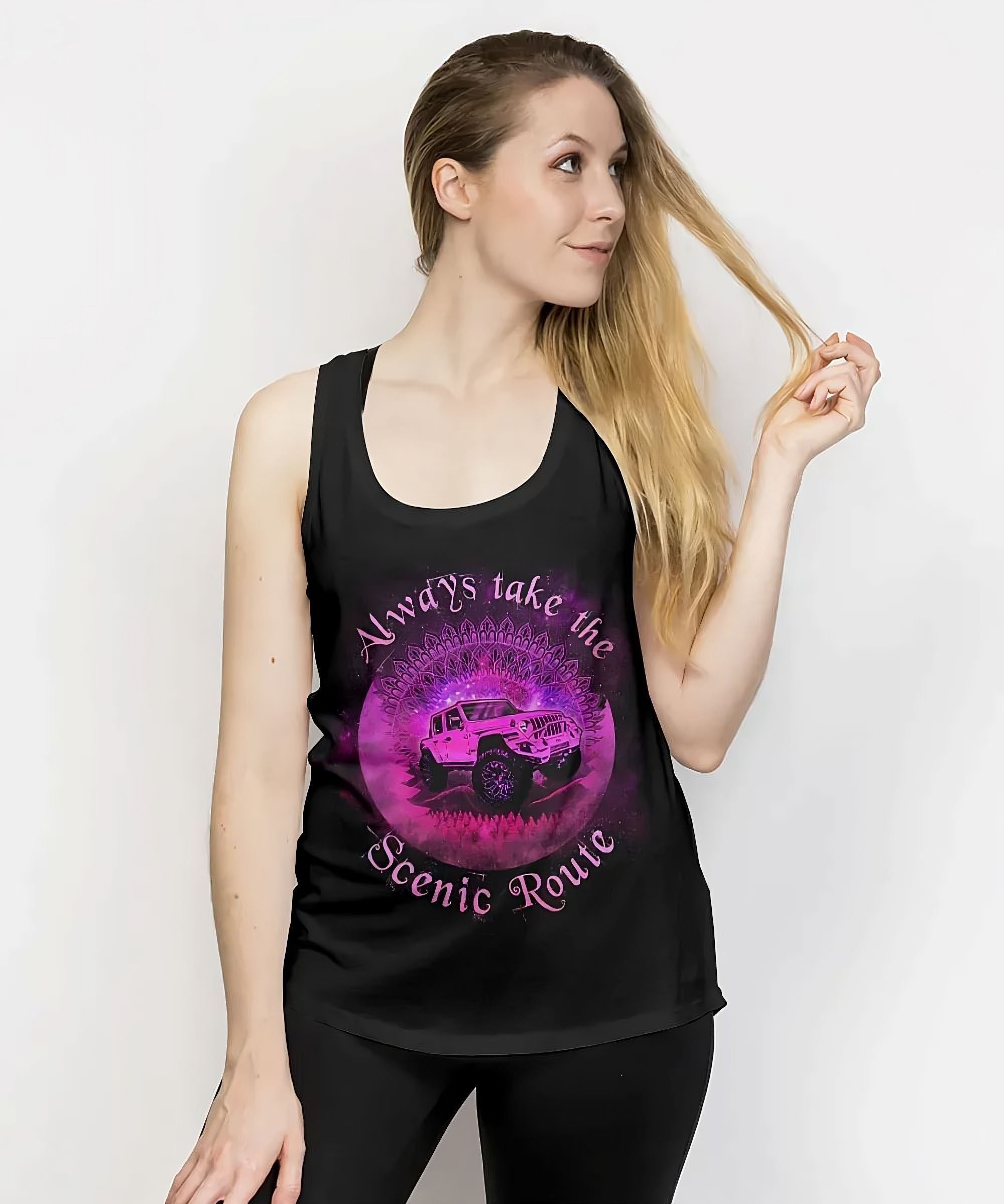 always-take-the-scenic-route-mandala-jeep-all-over-print-tank-top