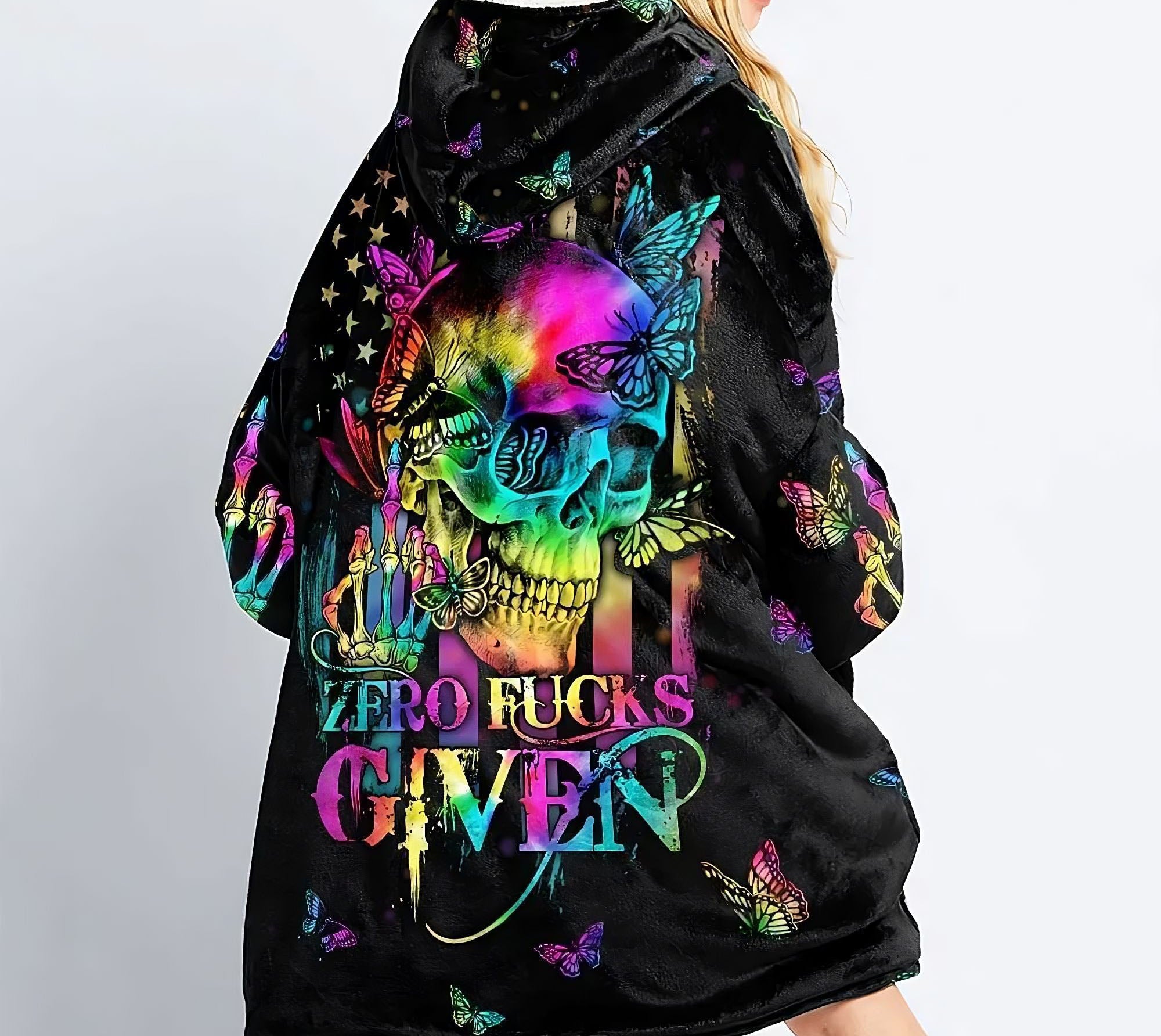 skull-tie-dye-butterfly-sherpa-blanket-hoodie-wearable-blanket-hoodie