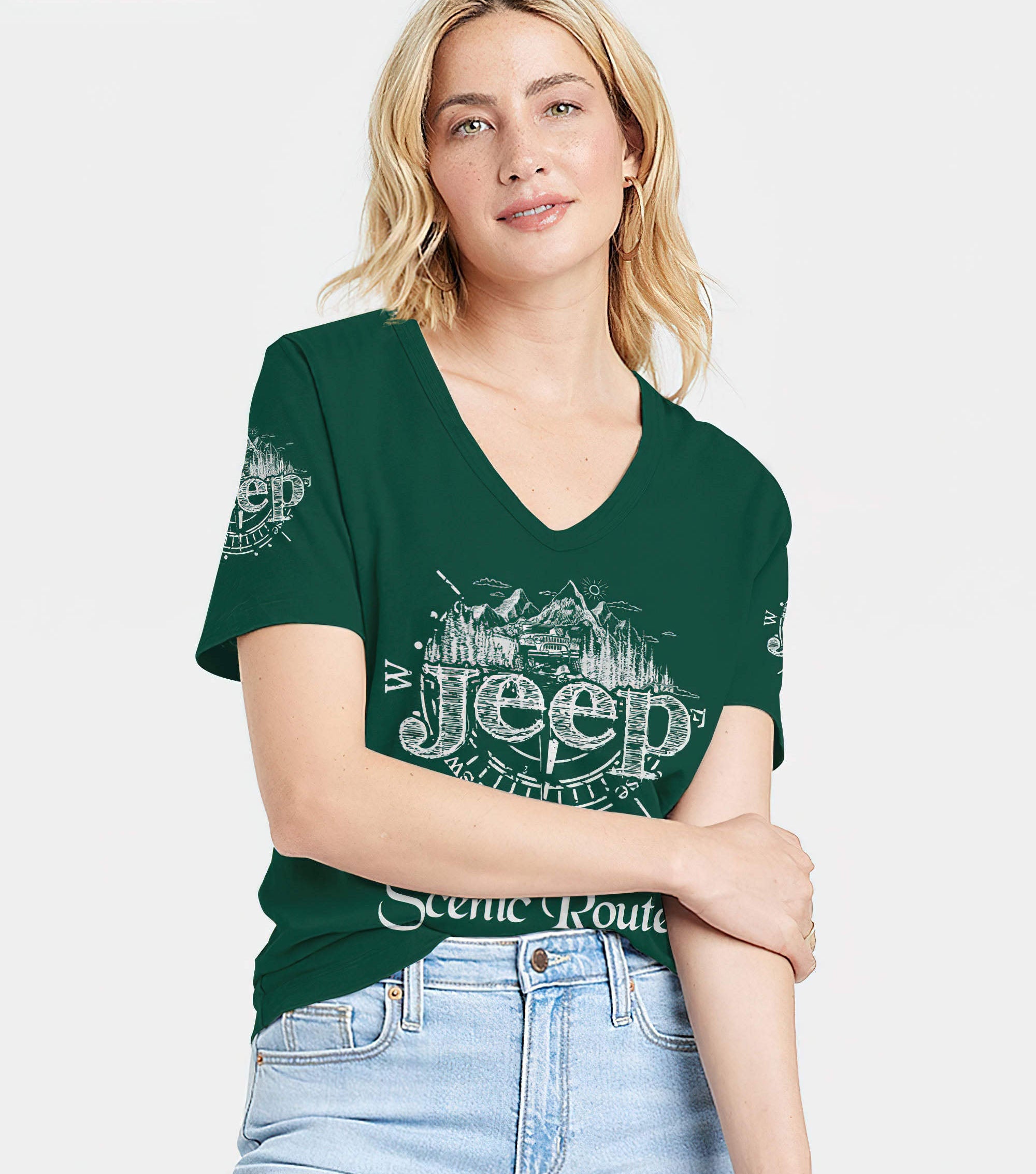 always-take-the-scenic-route-1-women-v-neck-t-shirt