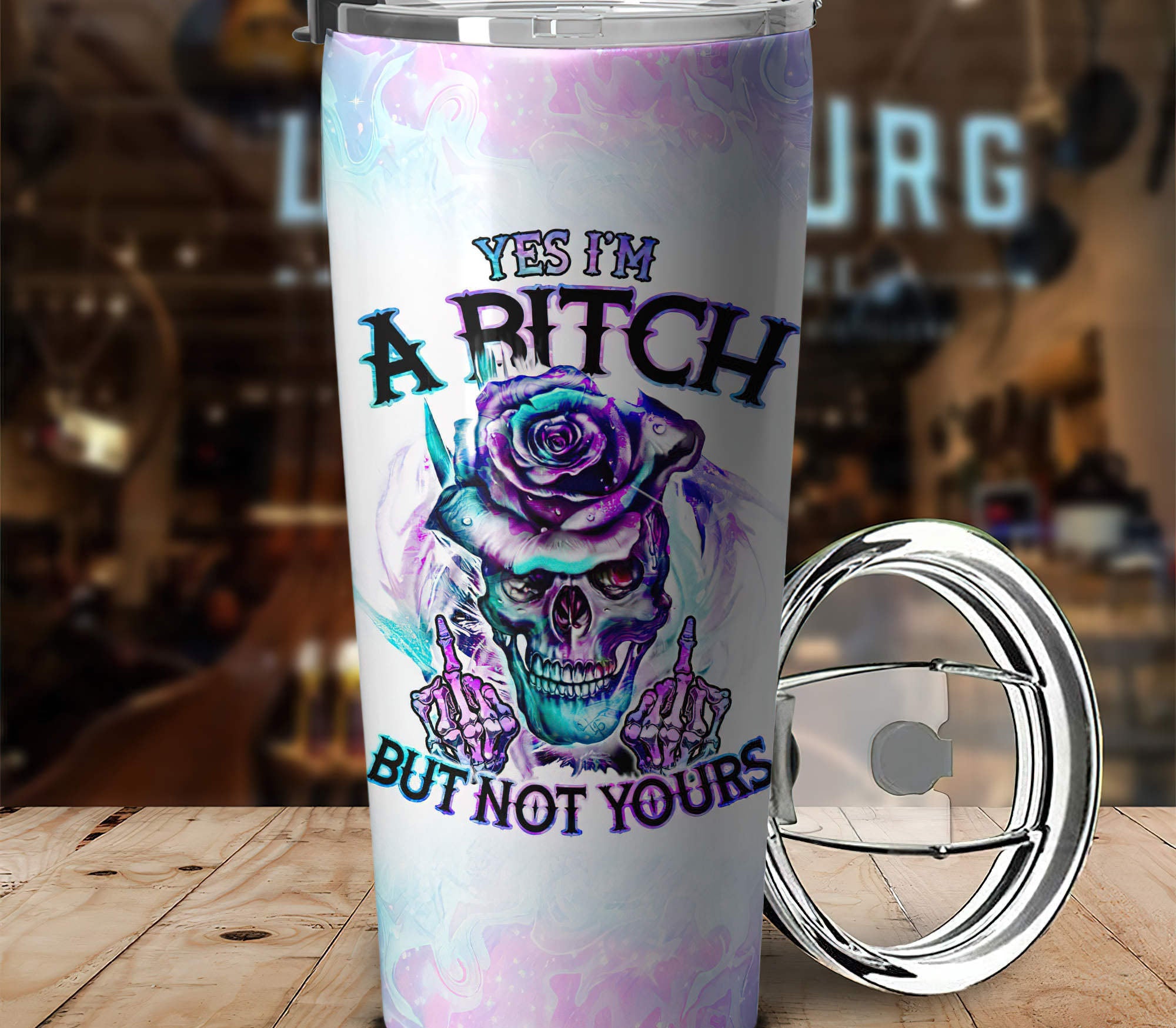 Yes I'm A B Skull Rose Tumbler Tumbler