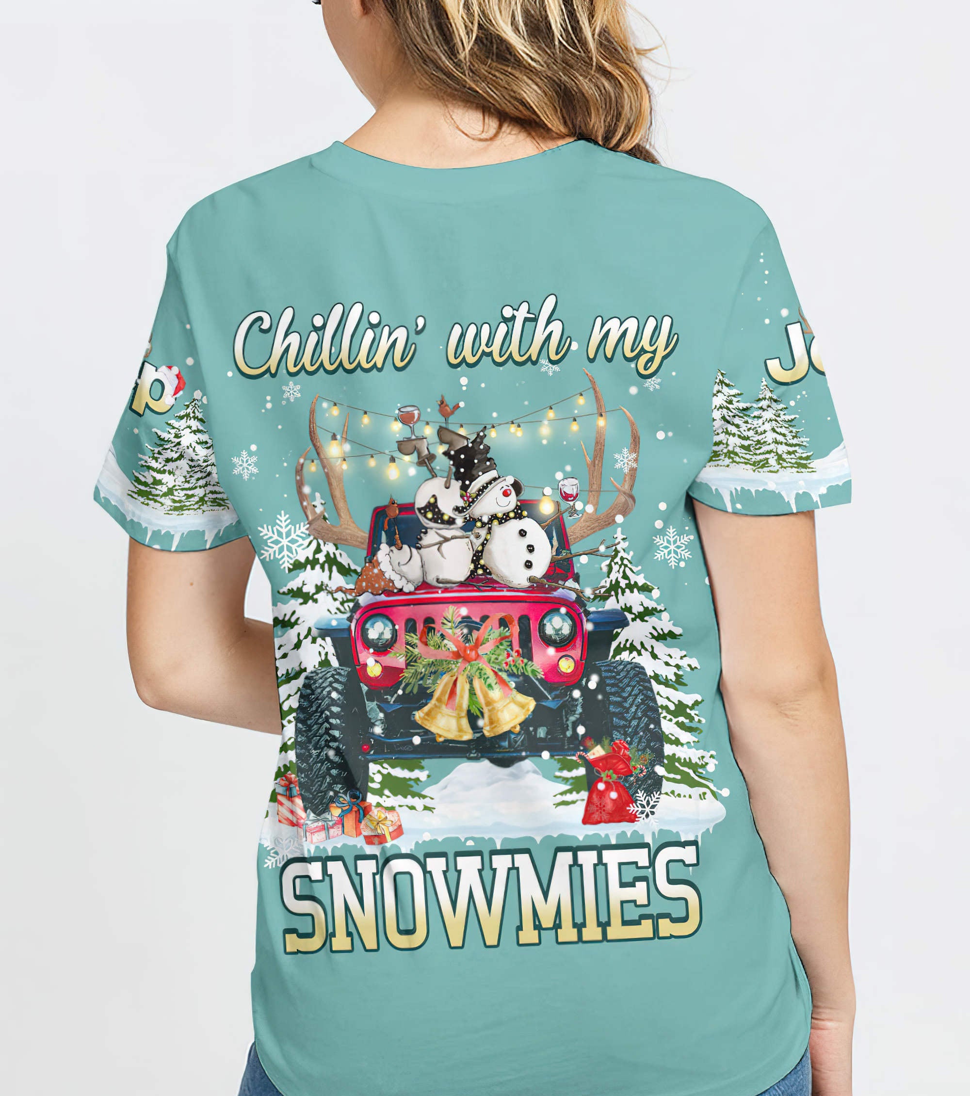 chillin-with-my-snowmies-jeep-t-shirt