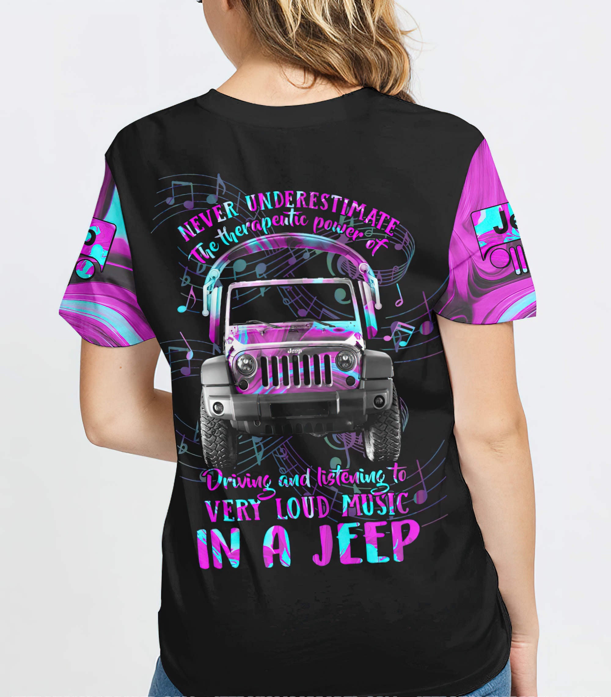 loud-music-in-a-jeep-hologram-t-shirt