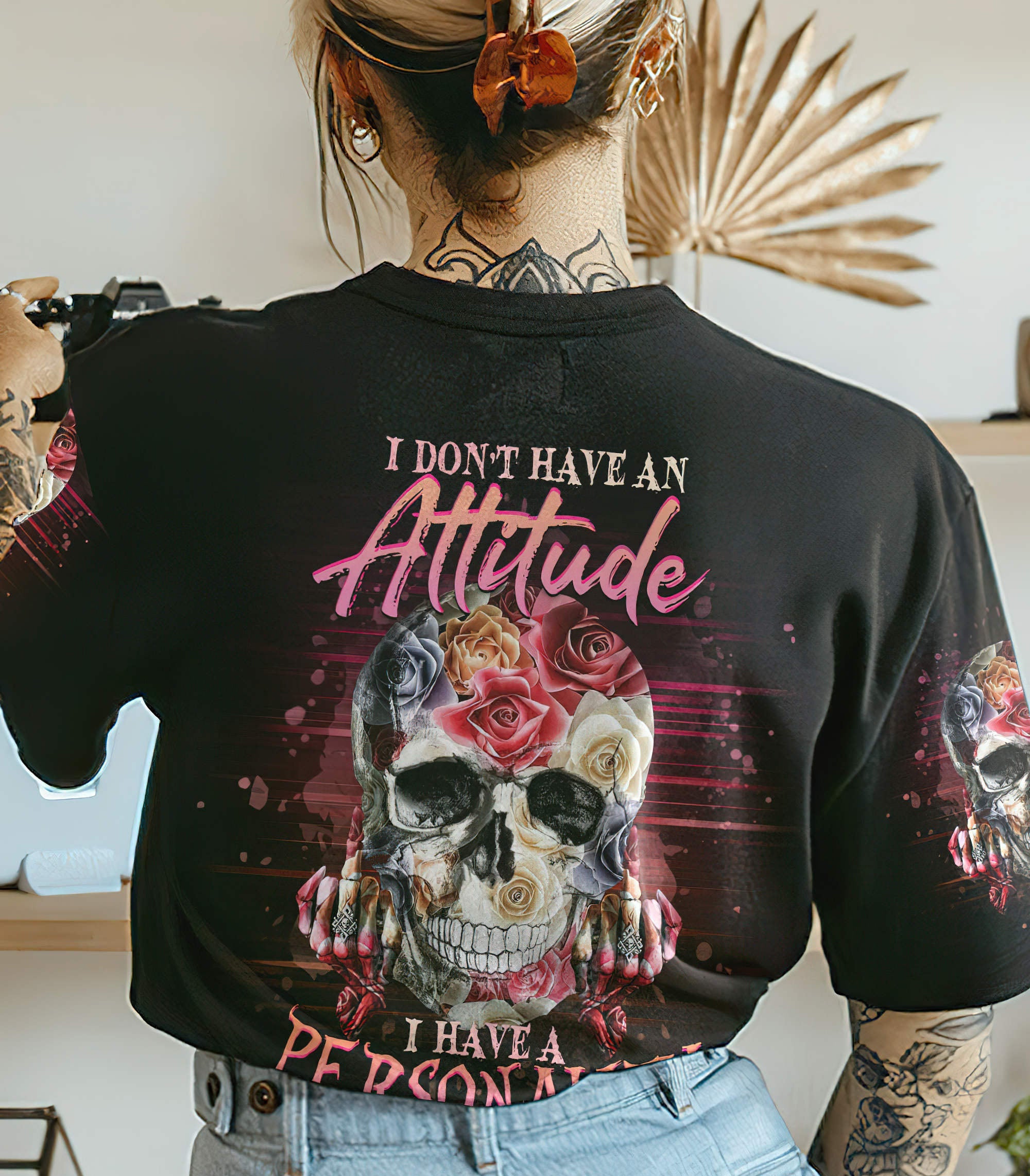 i-dont-have-an-attitude-flower-skull-all-over-print-t-shirt