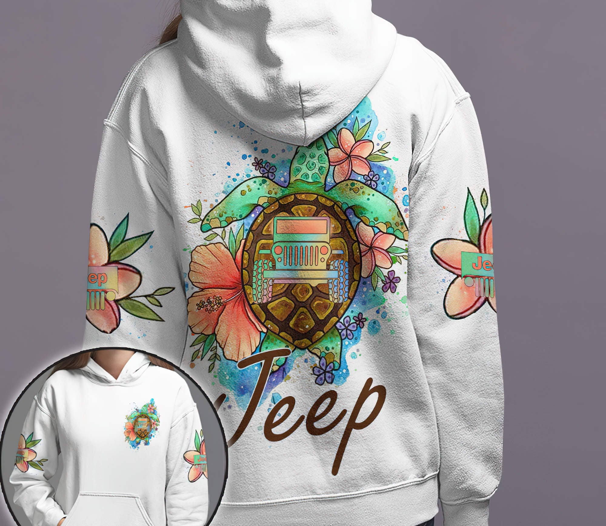 sea-turtle-jeep-watercolor-hoodie