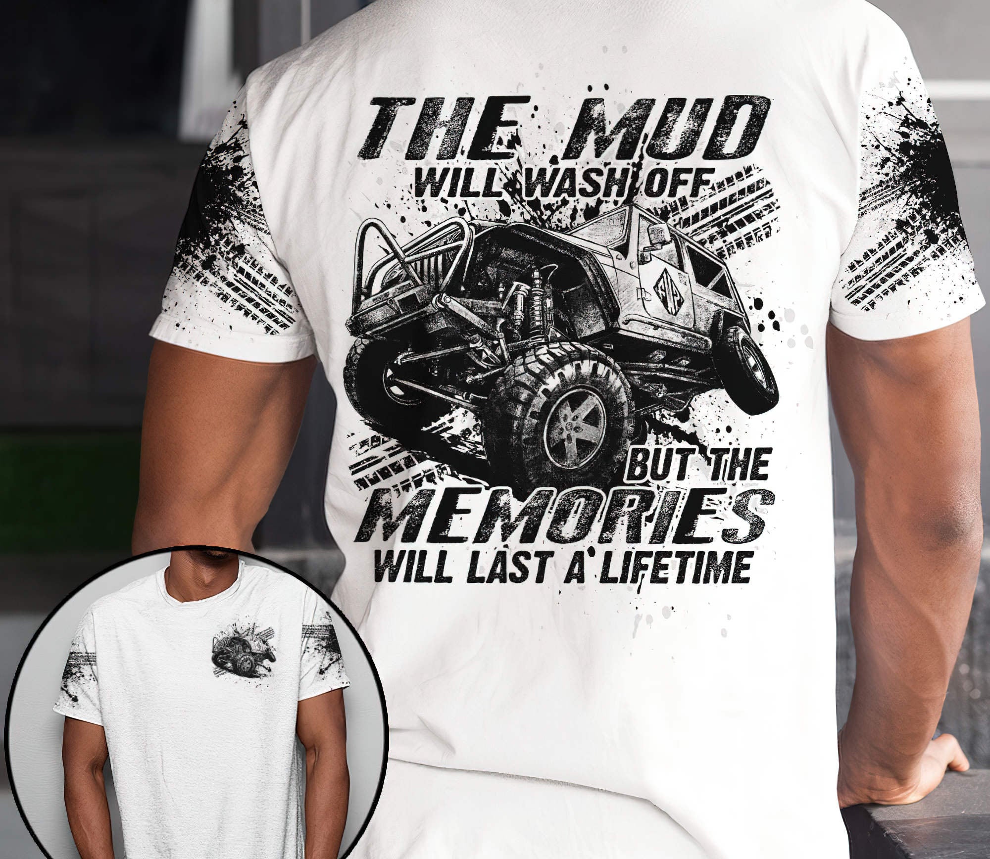 the-mud-jeep-bw-t-shirt