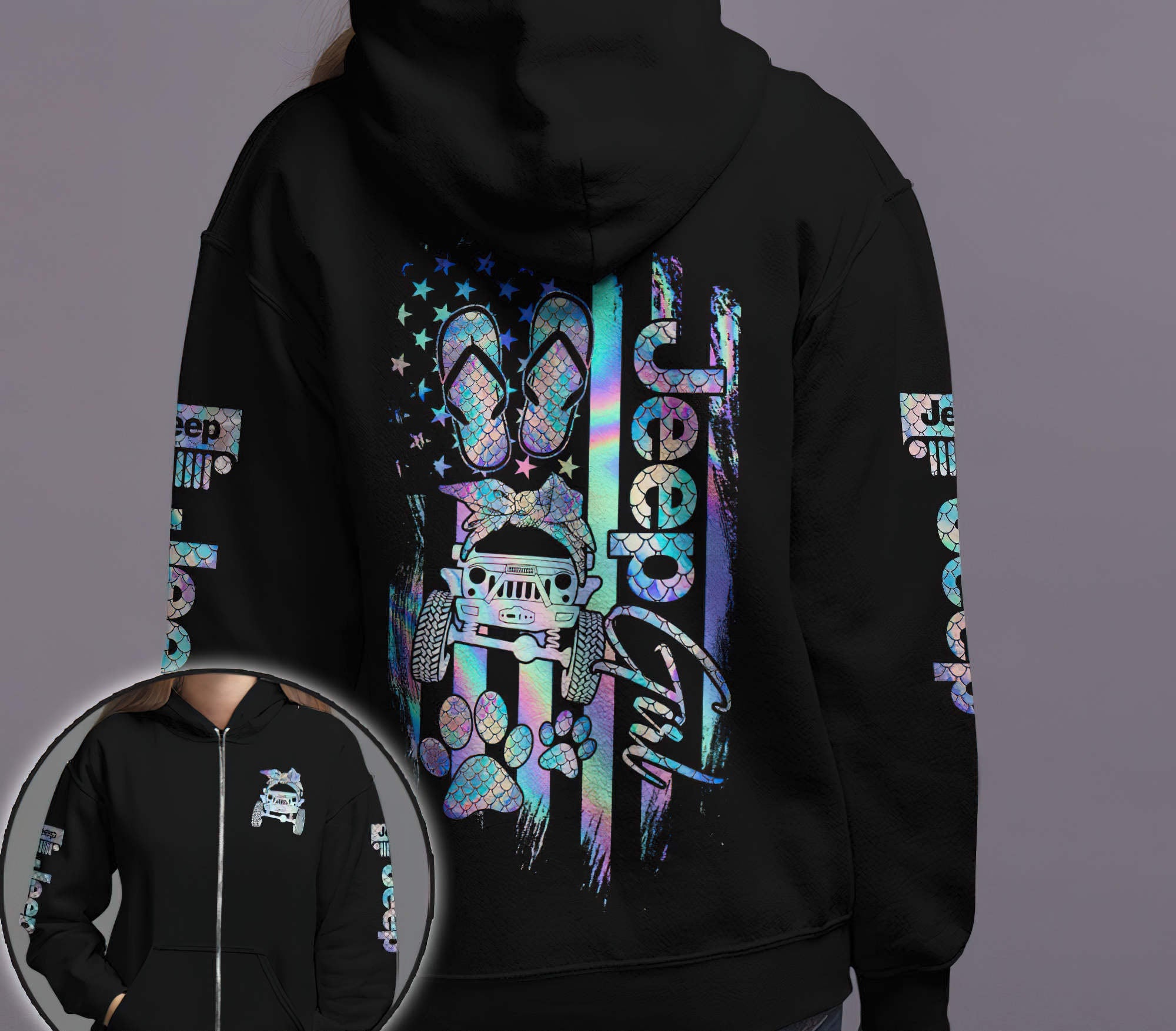 jeep-girl-holo-flag-hoodie