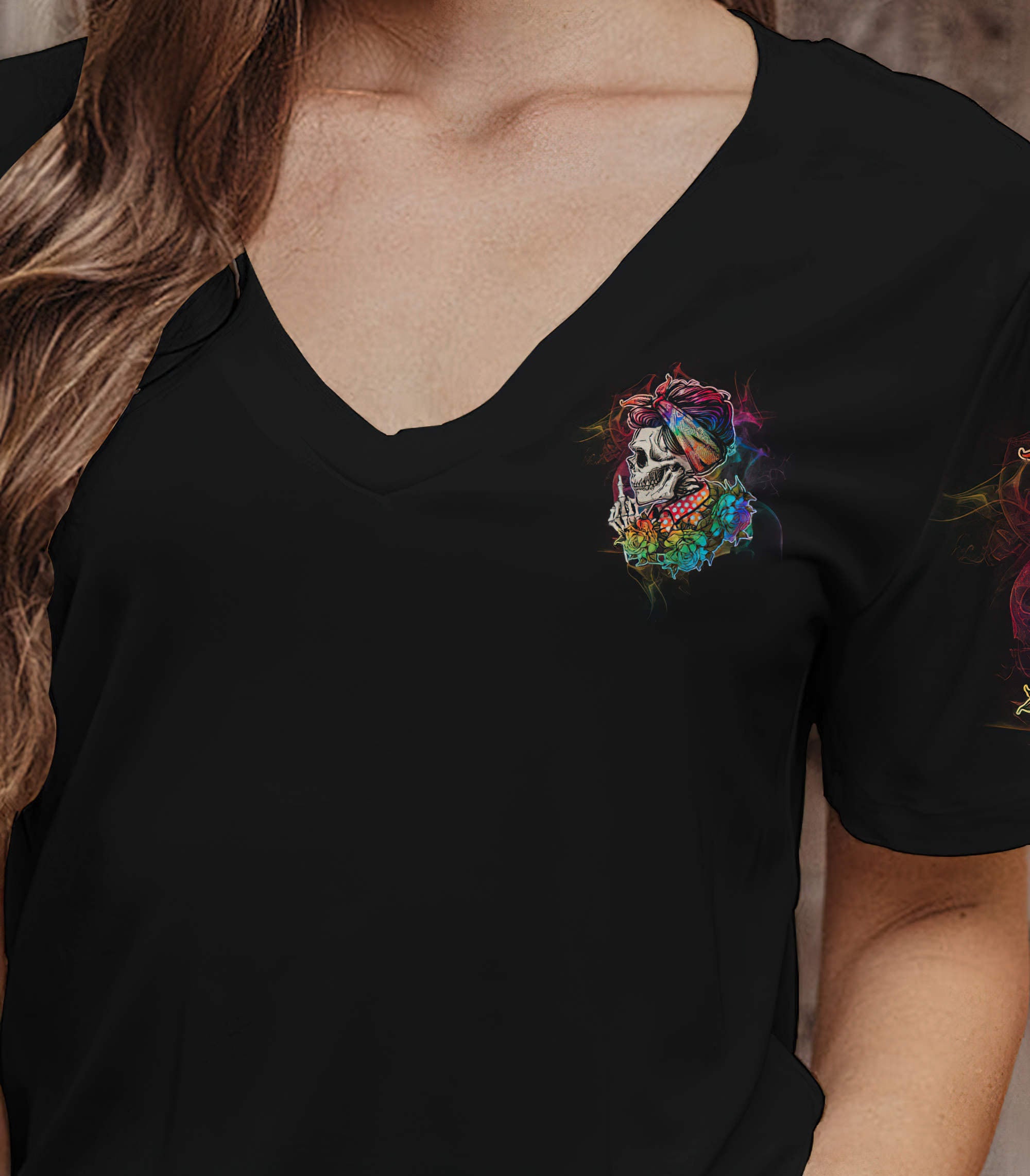 the-good-girl-in-me-3-skulls-rose-vintage-all-over-print-women-v-neck-t-shirt