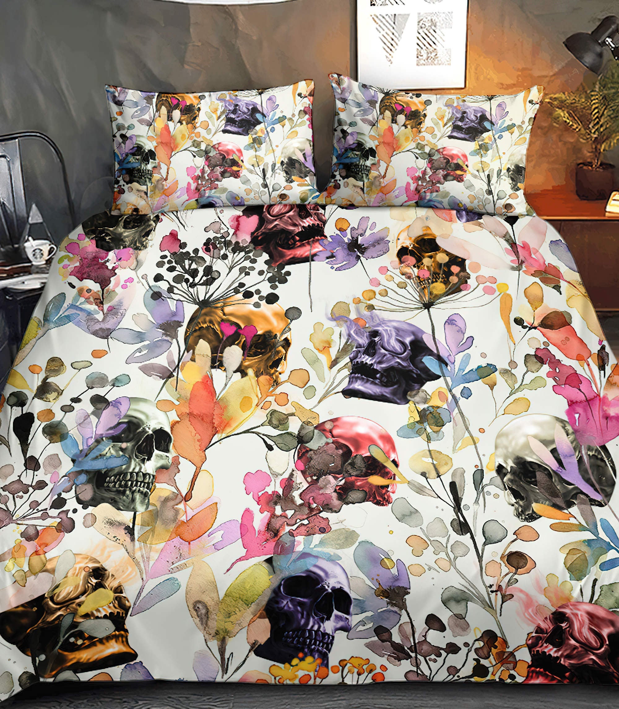 wild-grasses-colorful-skull-bedding-set-bedding-set