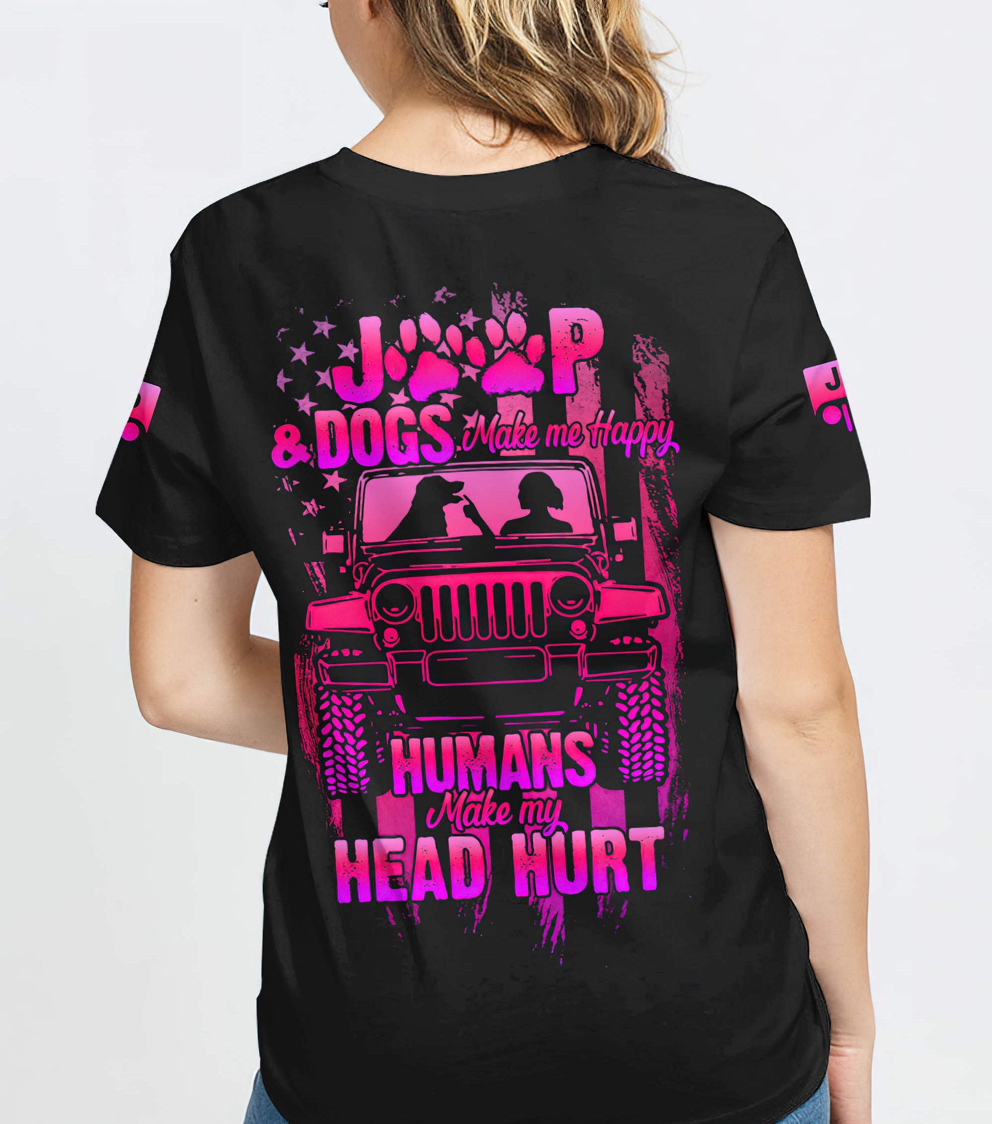 jeep-and-dogs-make-me-happy-pink-flag-t-shirt