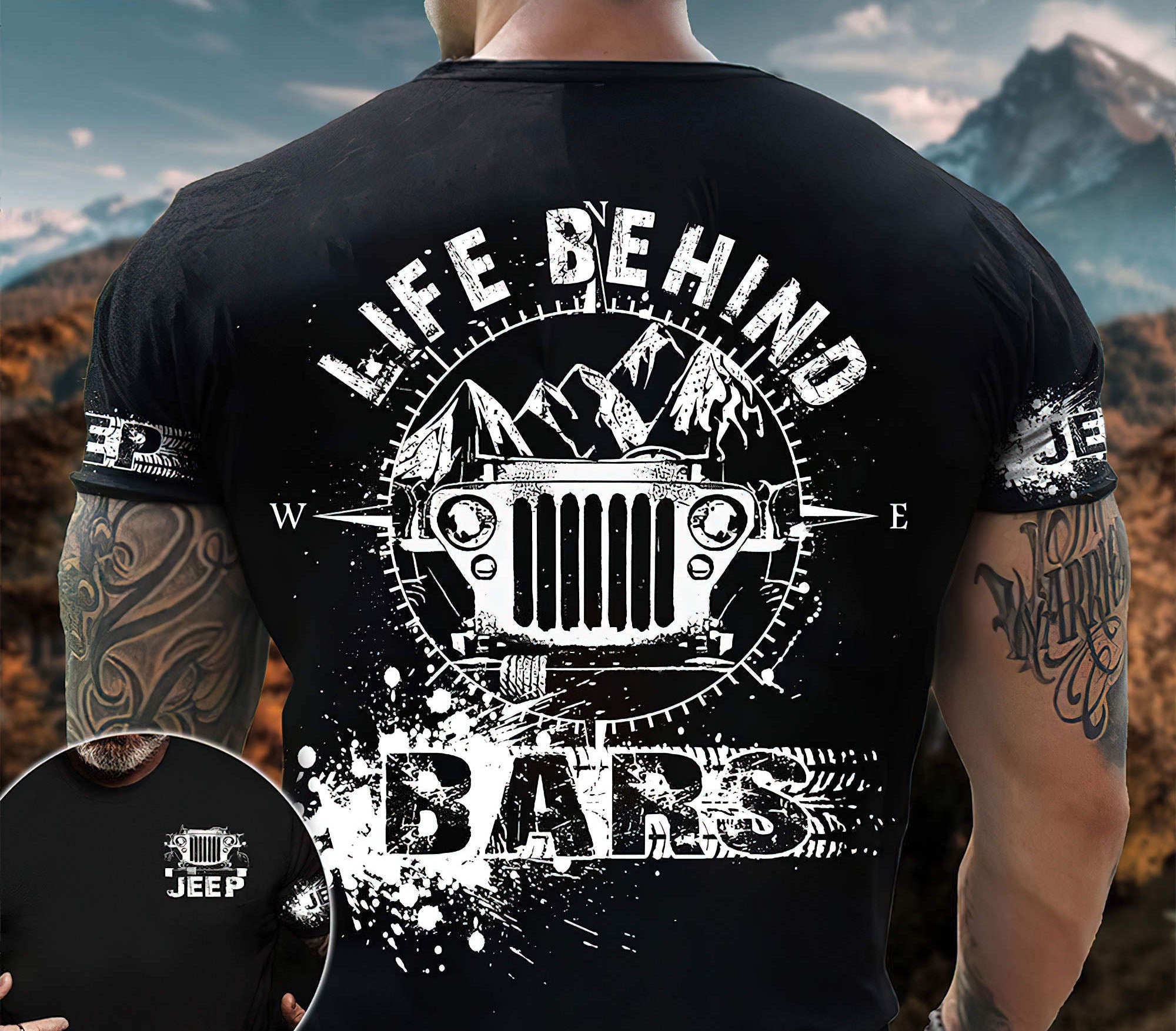 life-behind-bars-compass-jeep-t-shirt