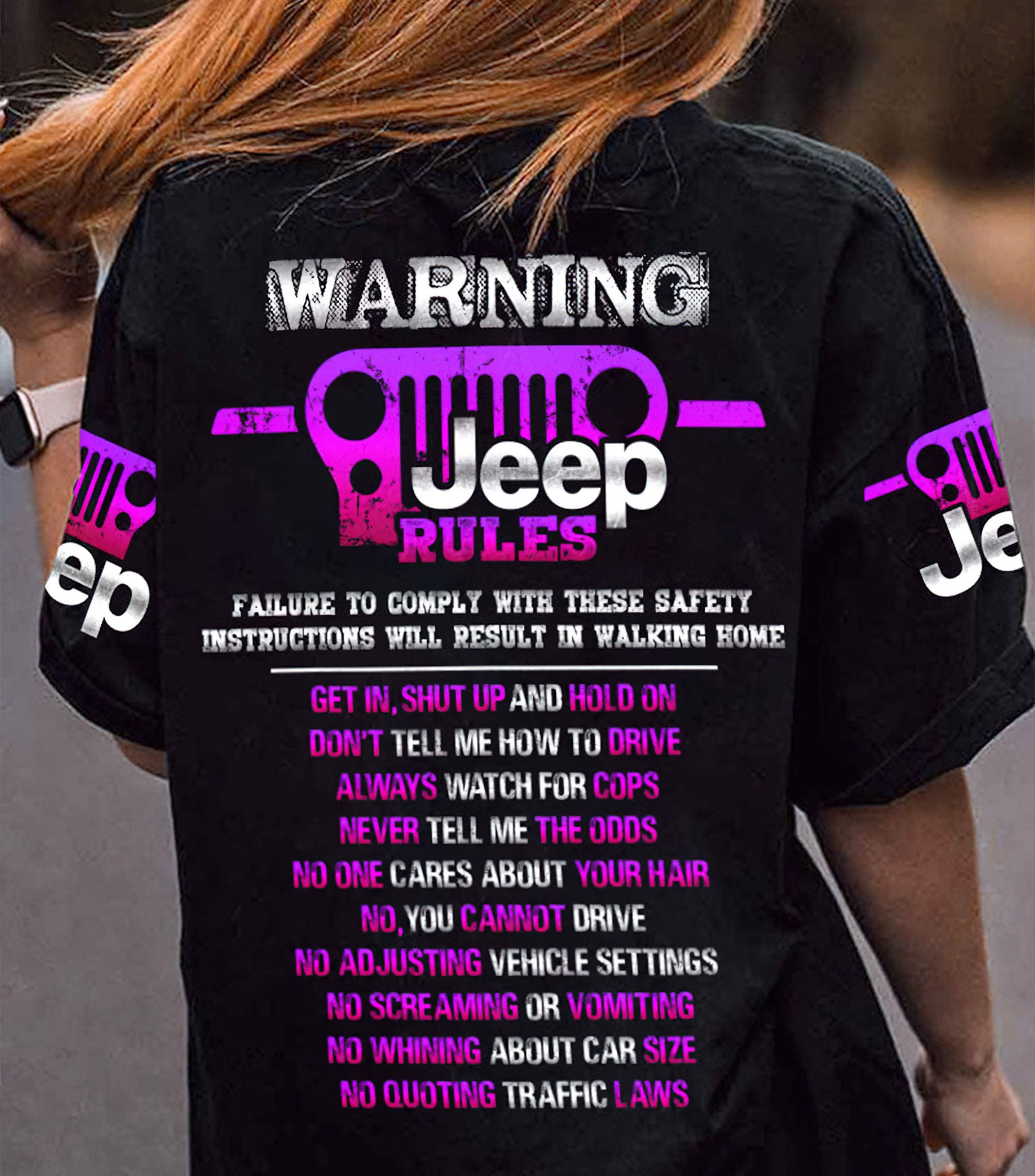 warning-jeep-rules-pink-t-shirt