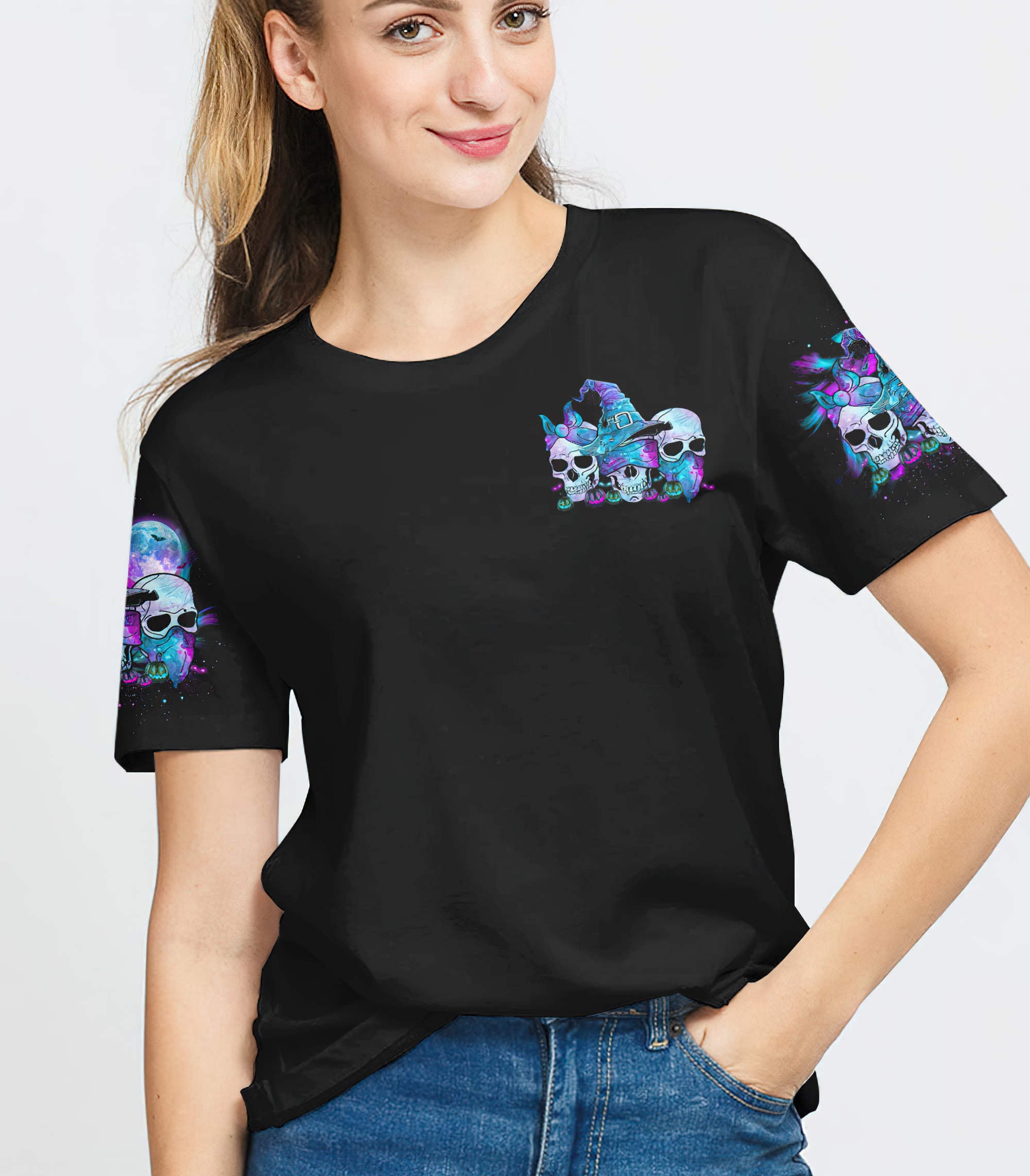 stuck-between-three-skulls-halloween-all-over-print-t-shirt