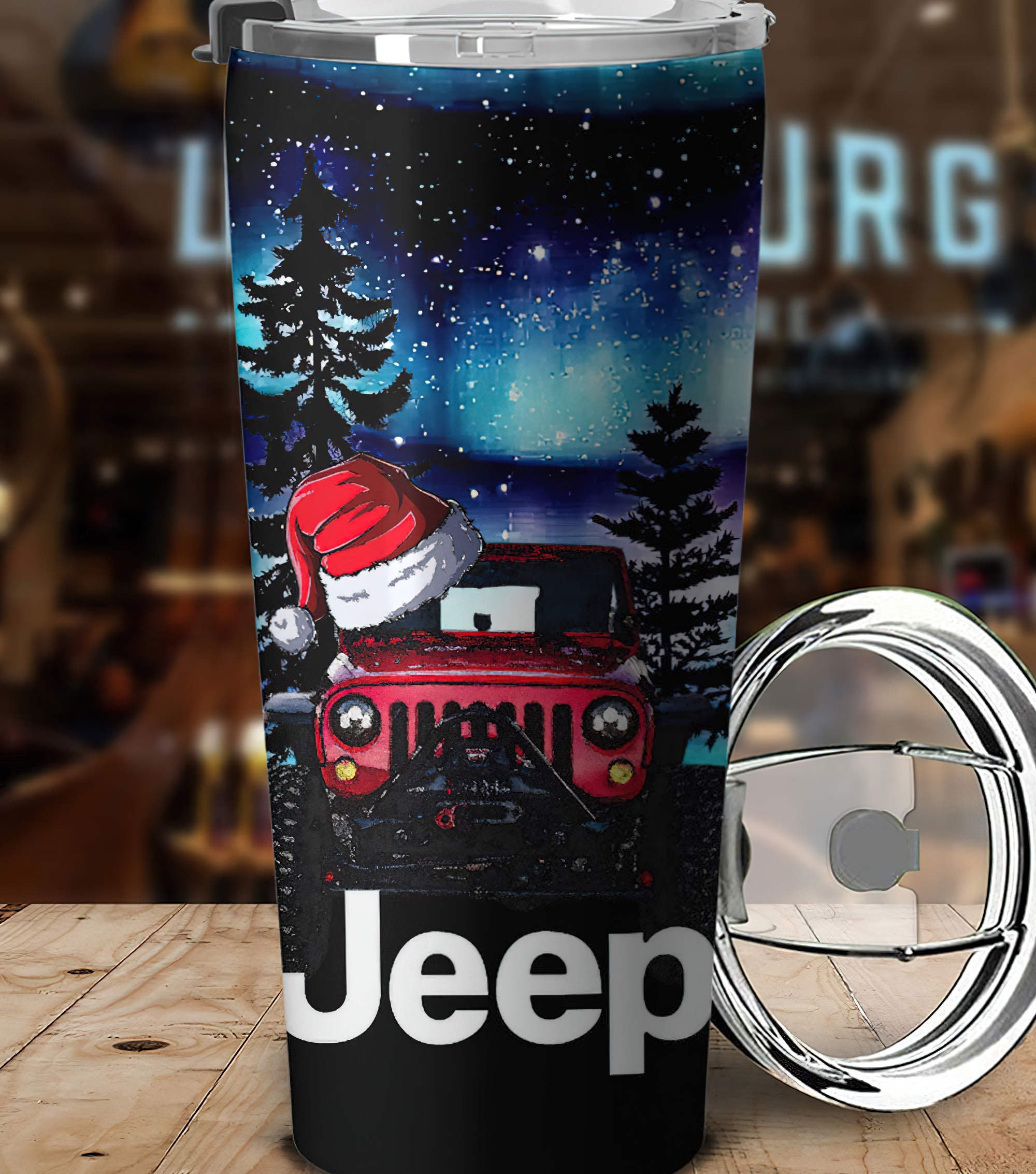 personalized-jeep-forest-christmas-tumbler