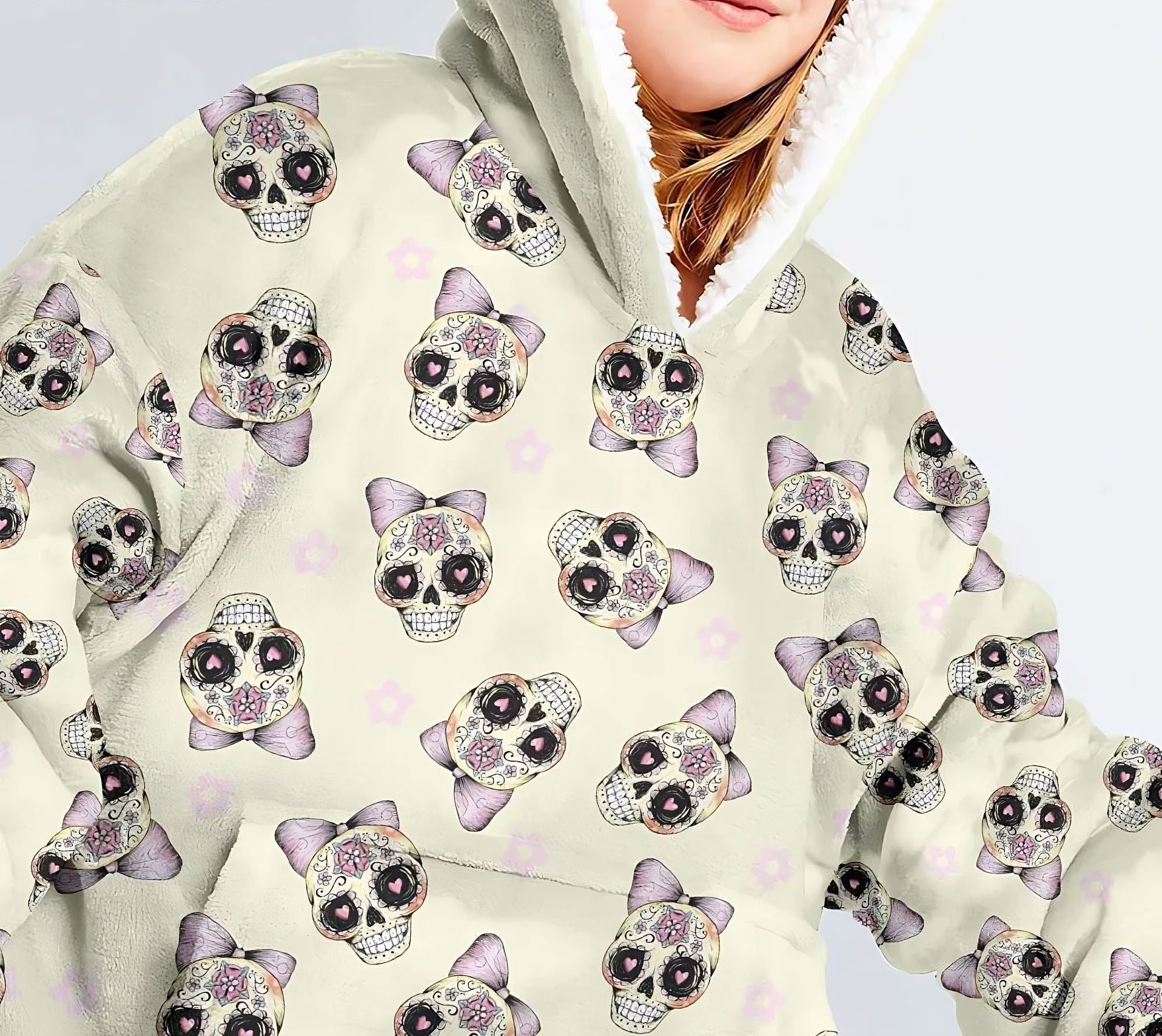 sugar-skull-cute-sherpa-blanket-hoodie-wearable-blanket-hoodie