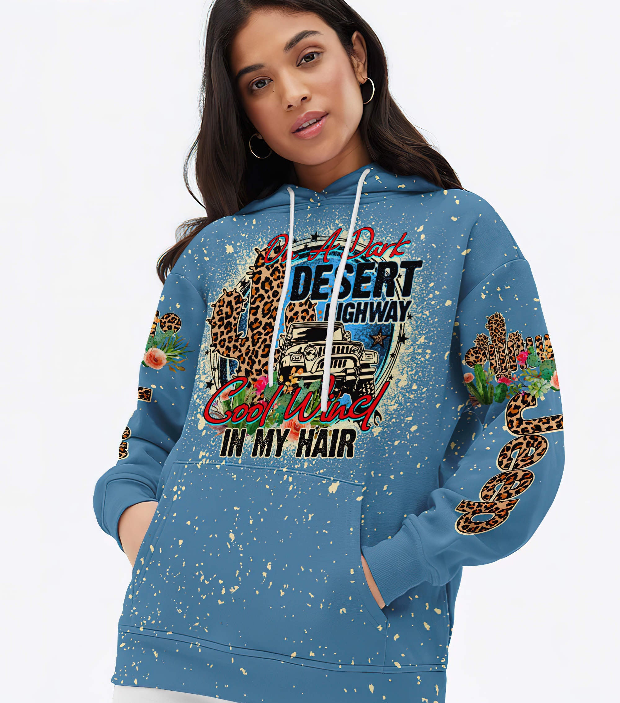 on-a-dark-desert-highway-jeep-bleached-hoodie