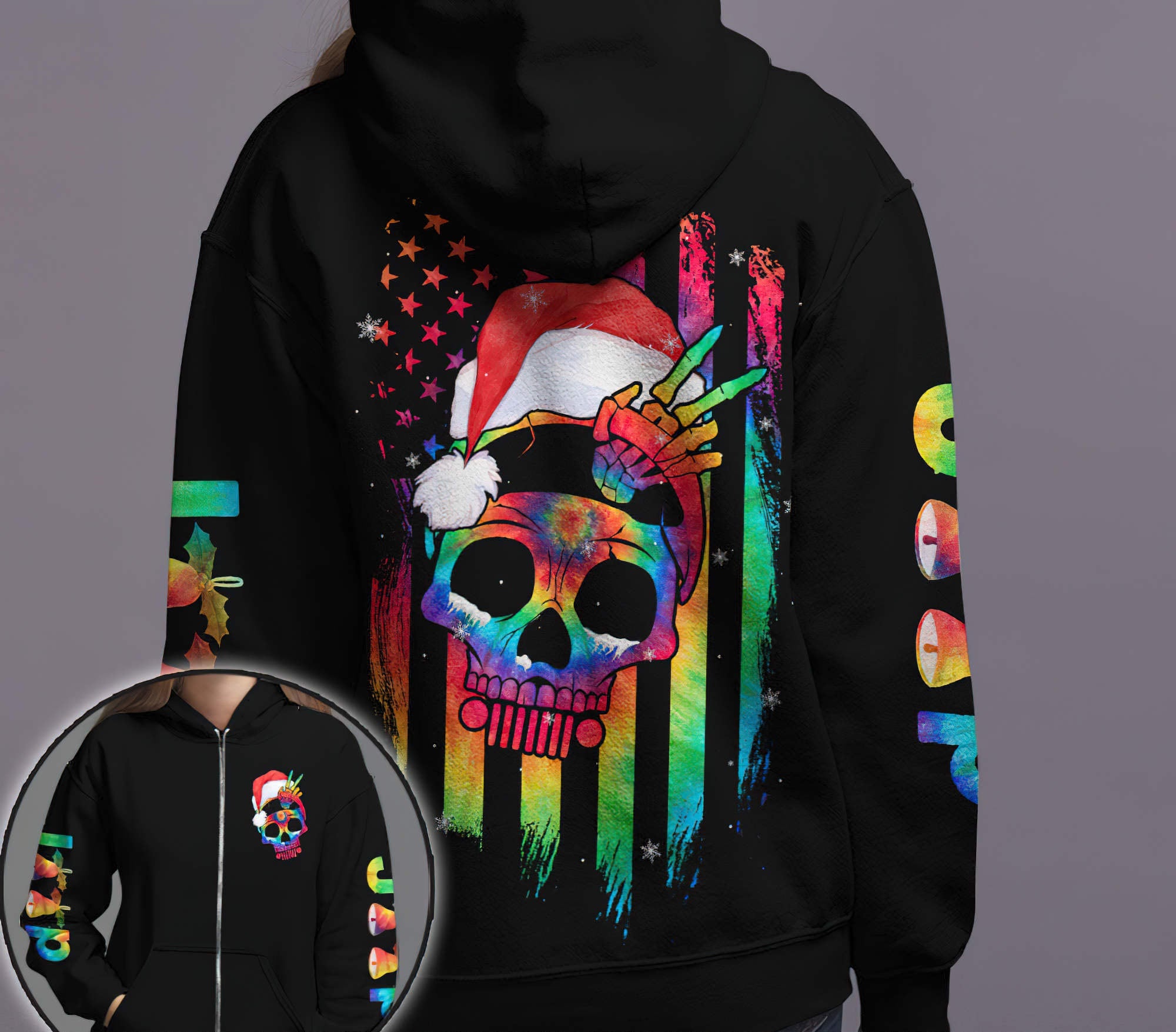 santa-skull-jeep-hoodie