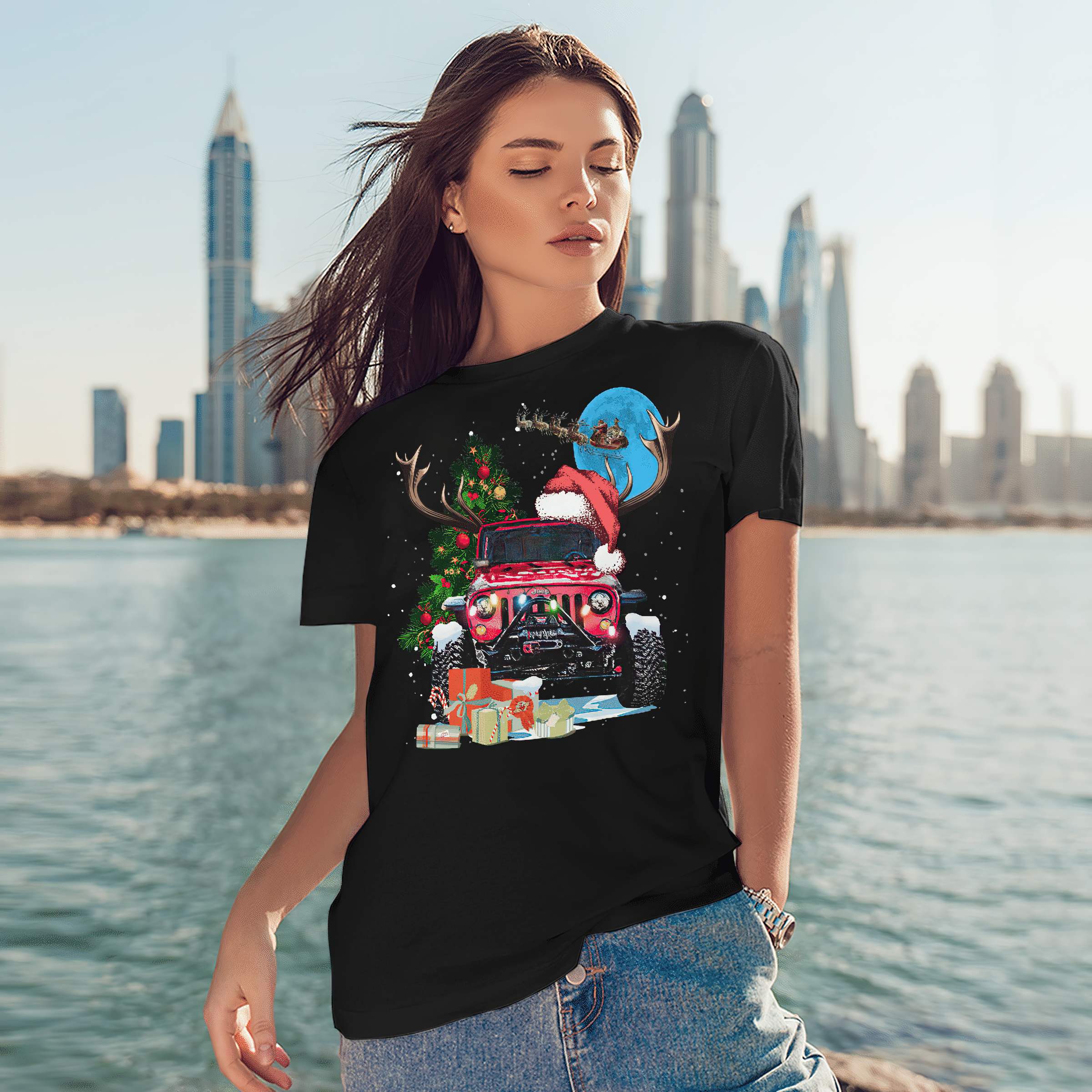 moon-christmas-jeep-christmas-t-shirt