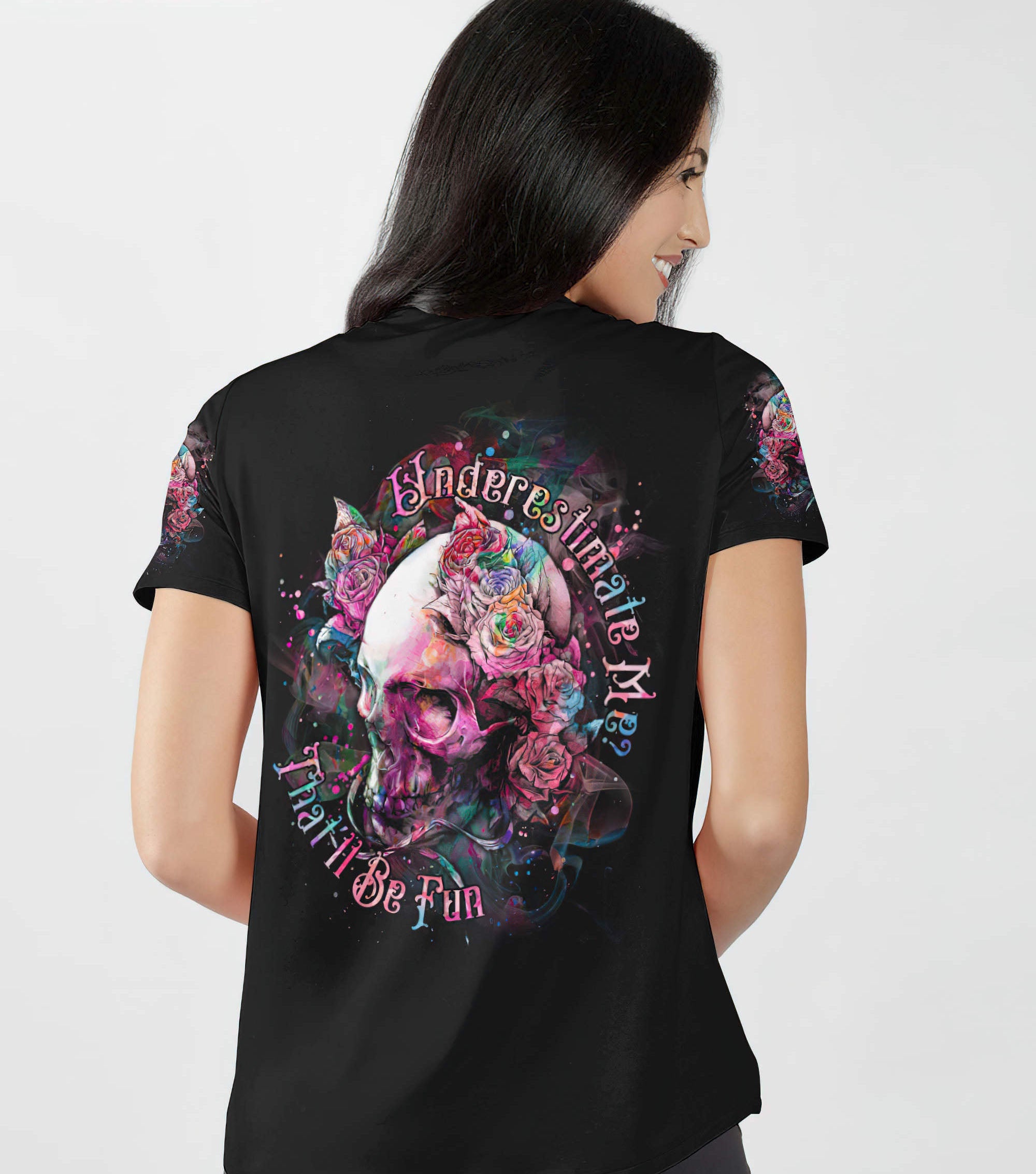 underestimate-me-rose-skull-all-over-print-2-women-v-neck-t-shirt