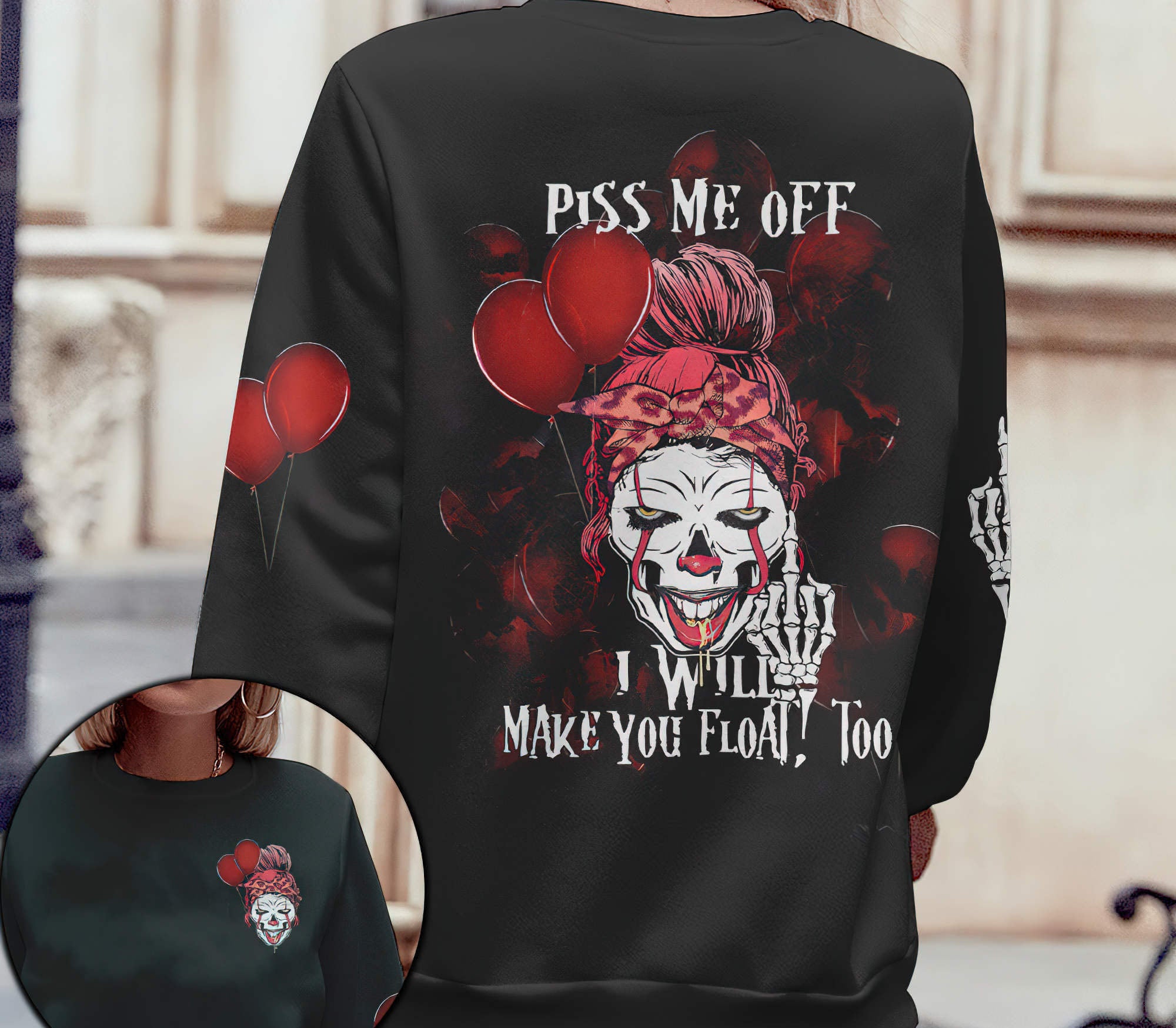 Piss Me Off I Will Skull All Over Print 1 Sweatshirt