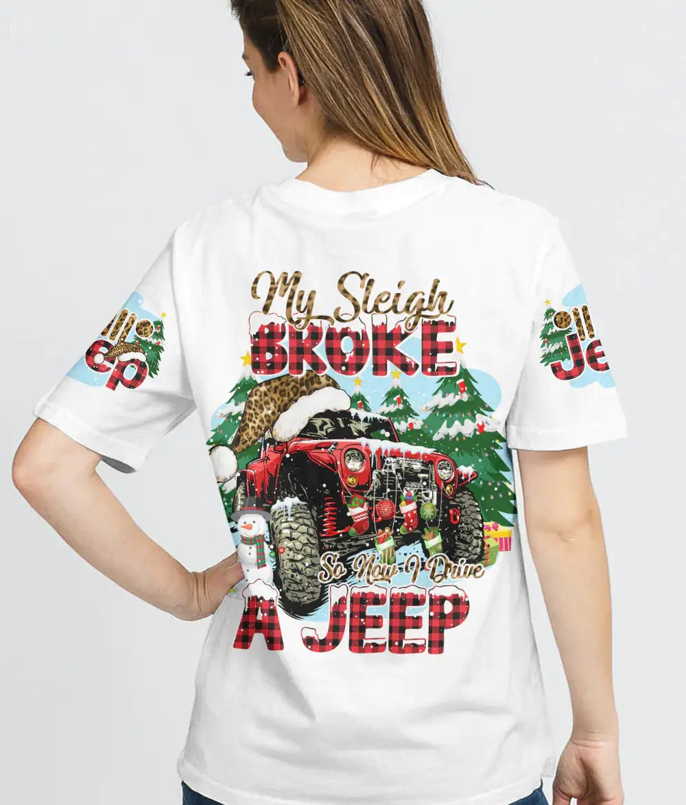 my-sleigh-broke-leopard-jeep-christmas-t-shirt