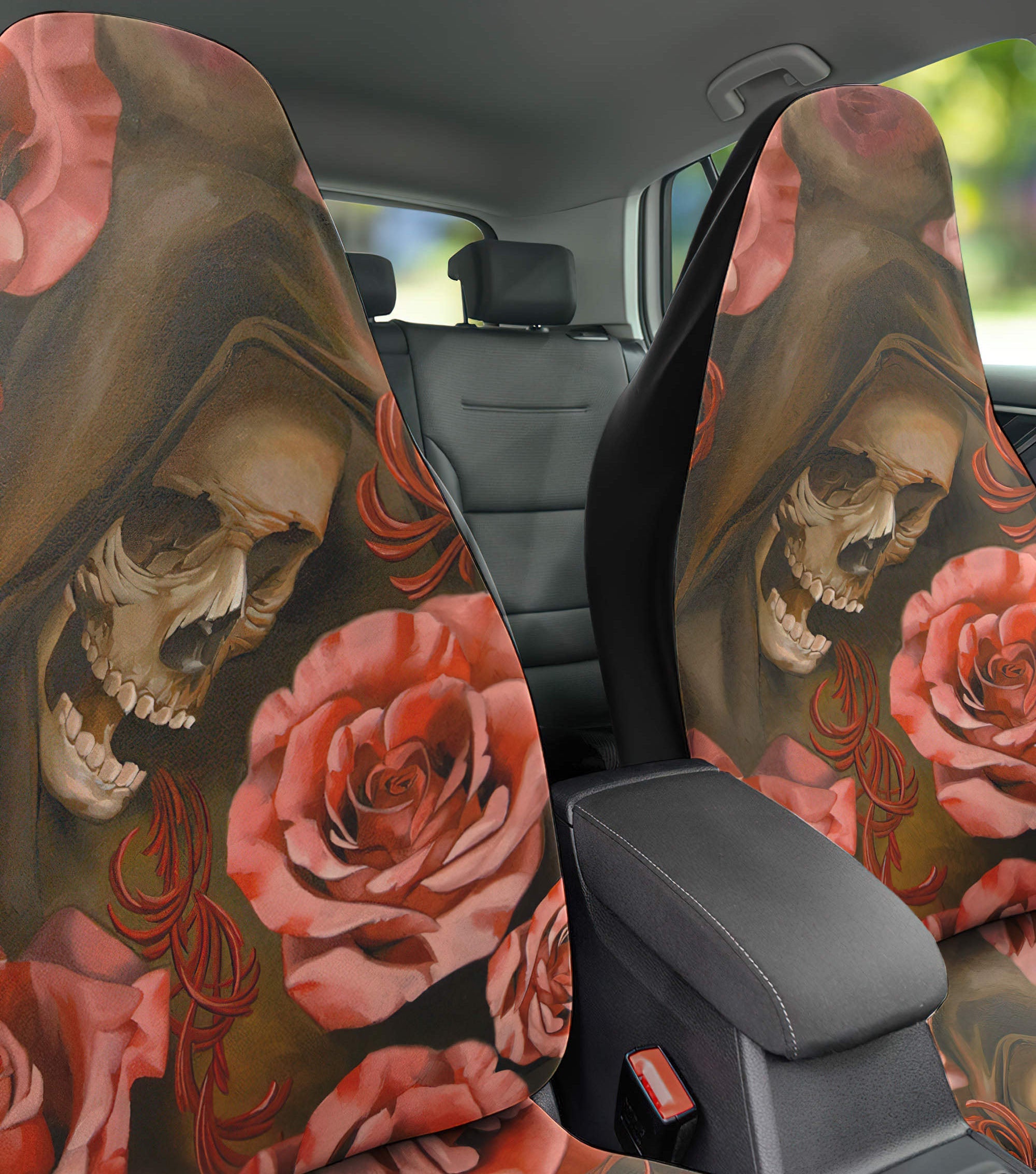 Skull Rose Automotive Car Seat Cover