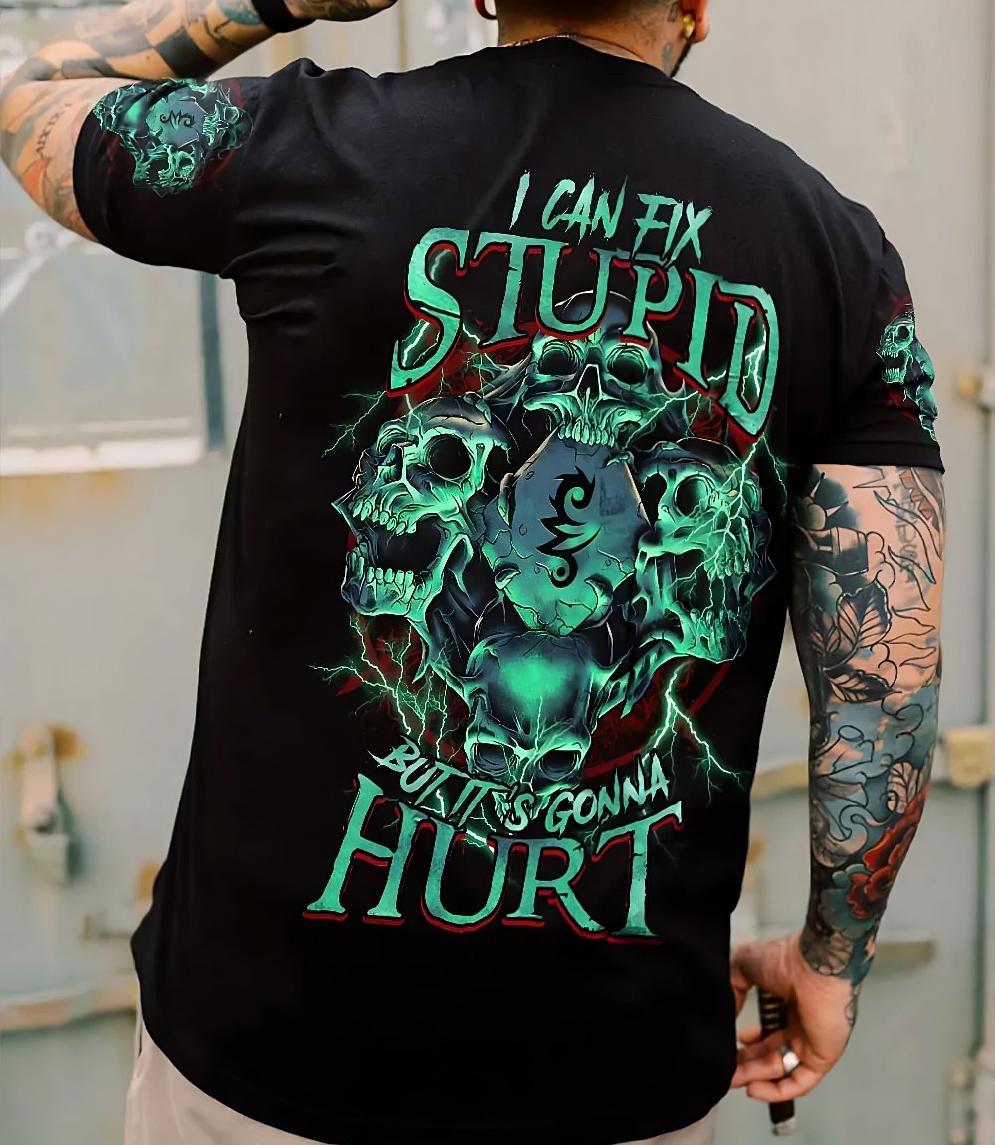 i-can-fix-stupid-4-skulls-all-over-print-t-shirt