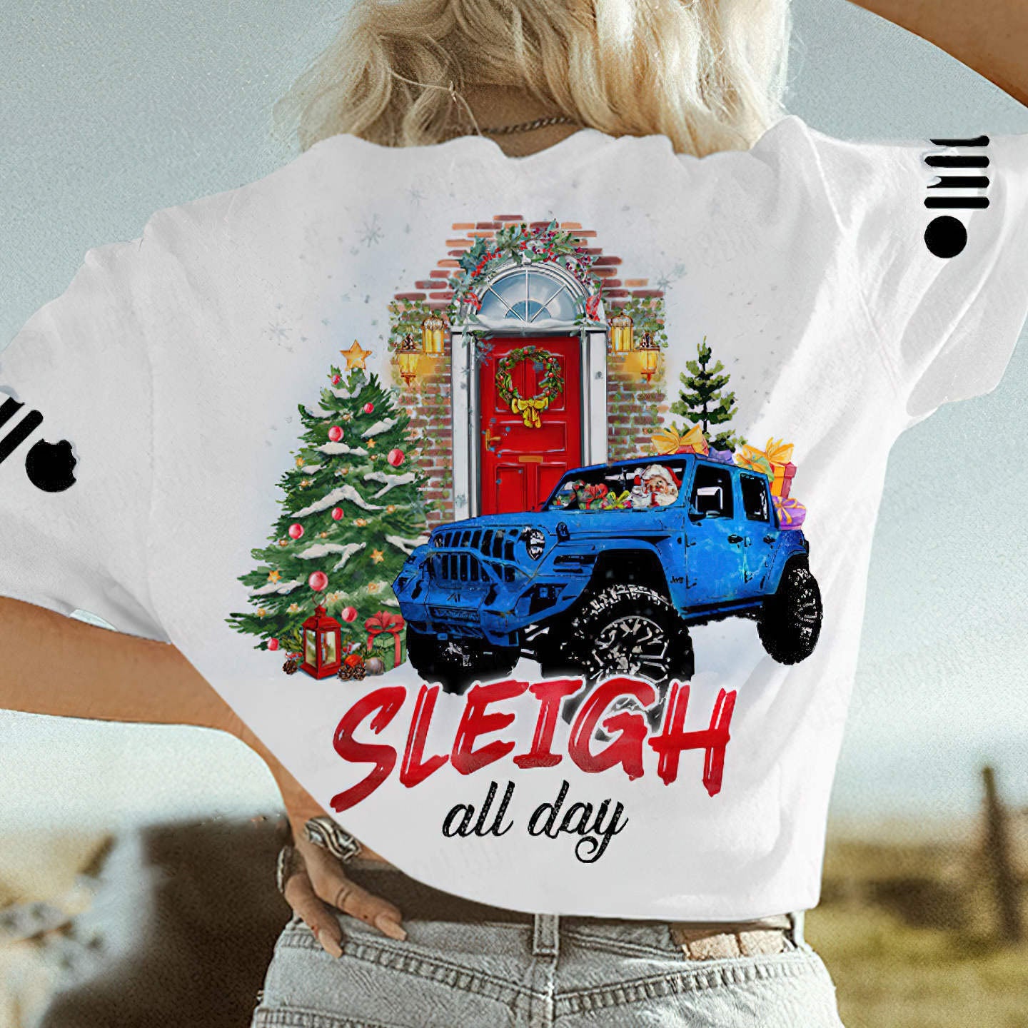 sleigh-jeep-christmas-1-t-shirt