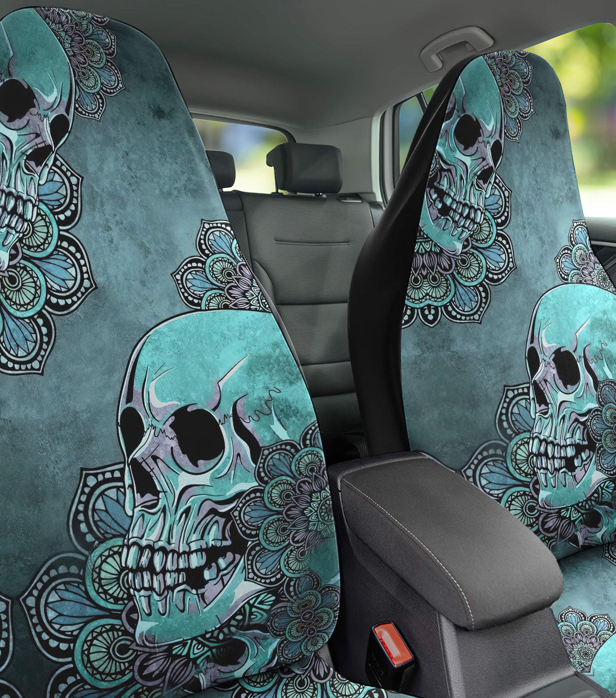 skull-mandala-flower-automotive-car-seat-cover