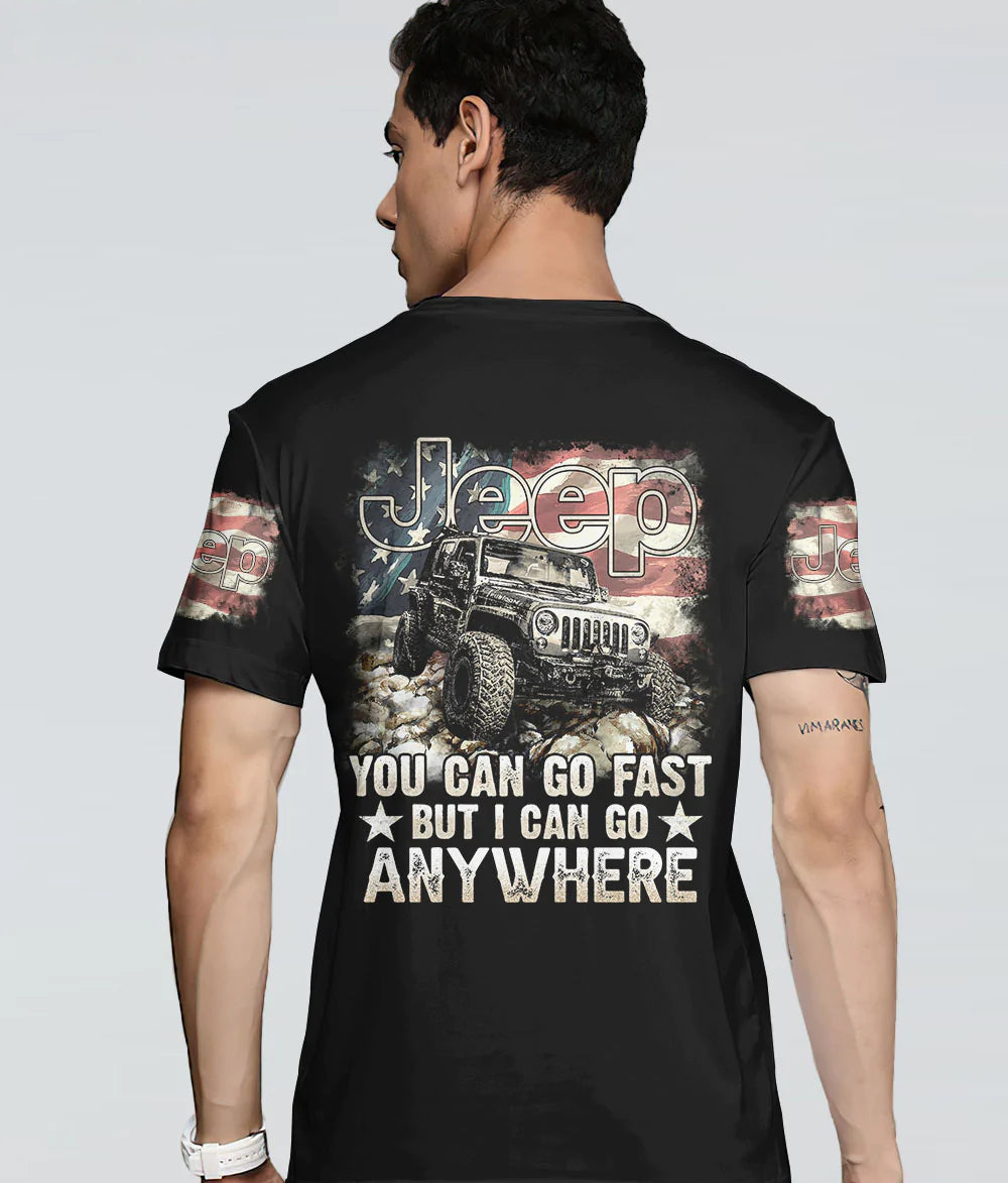 you-can-go-fast-jeep-vitage-flag-t-shirt