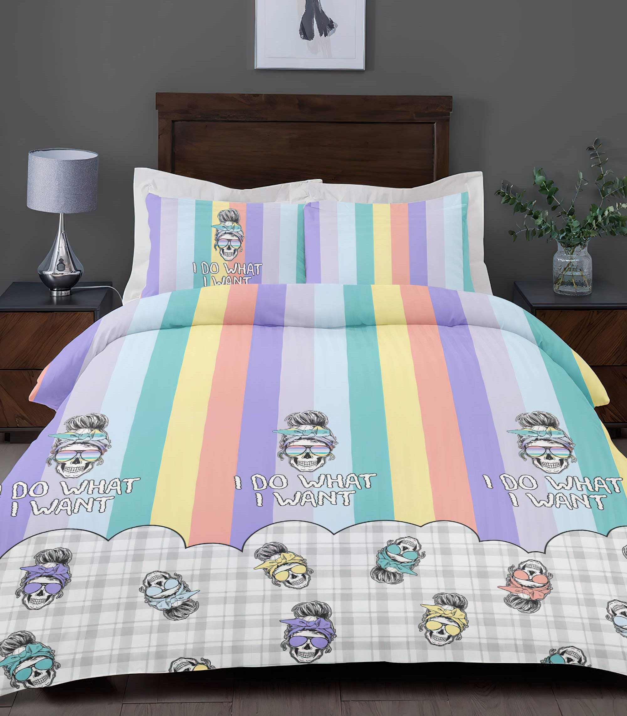 i-do-what-i-want-skull-rainbow-bedding-set-bedding-set