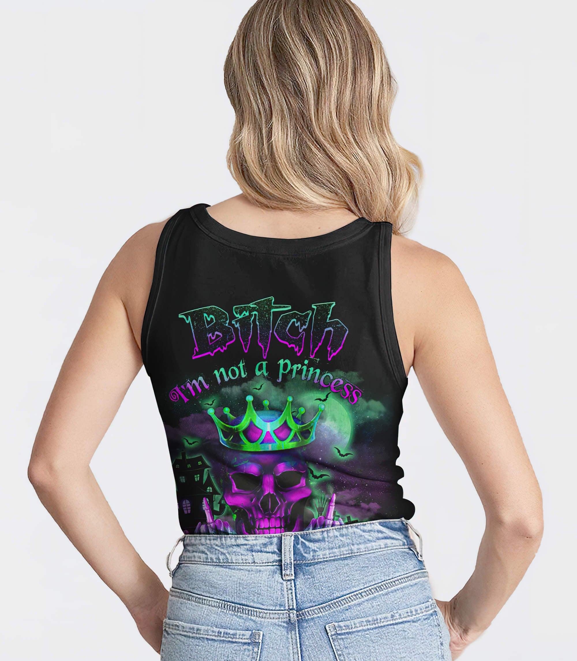 im-the-fking-queen-halloween-skull-all-over-print-tank-top