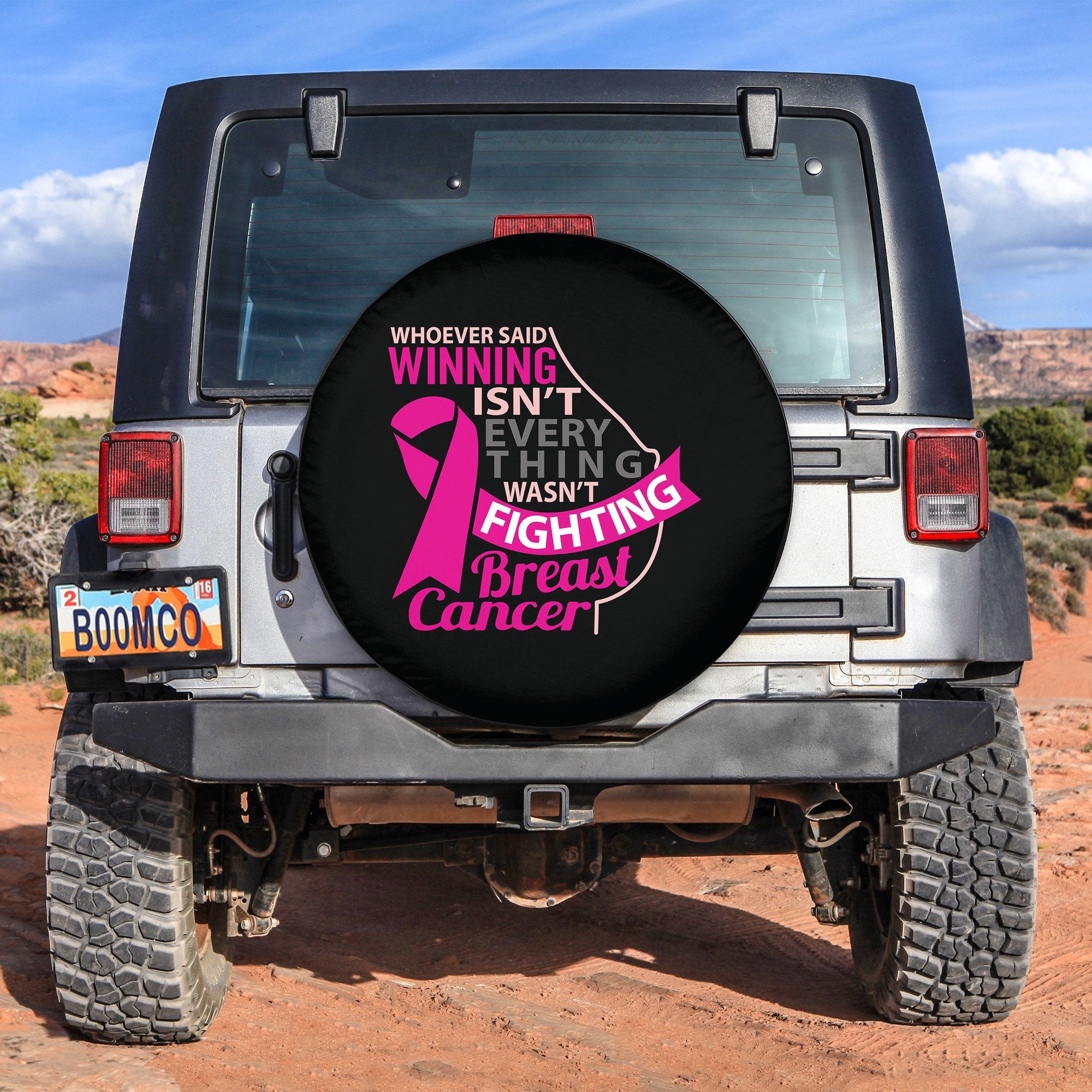 Whoever Said Winning Isn't Every Thing Wasn't Fighting Breast Cancer Spare Tire Cover