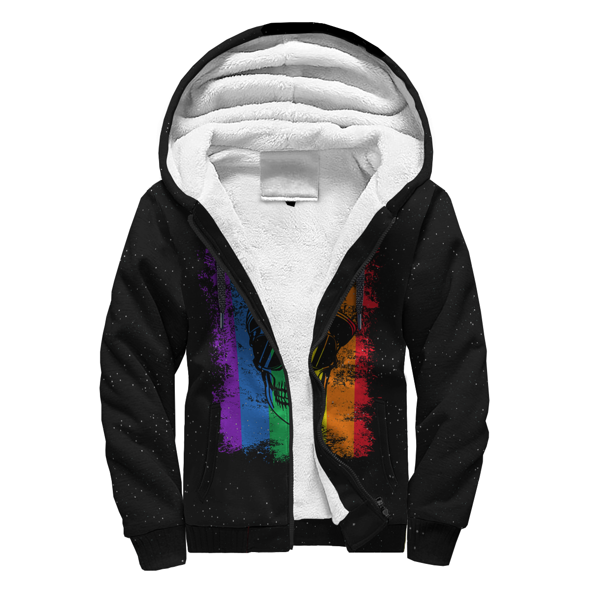 Jeep Skull LGBT Galaxy Sherpa Hoodie