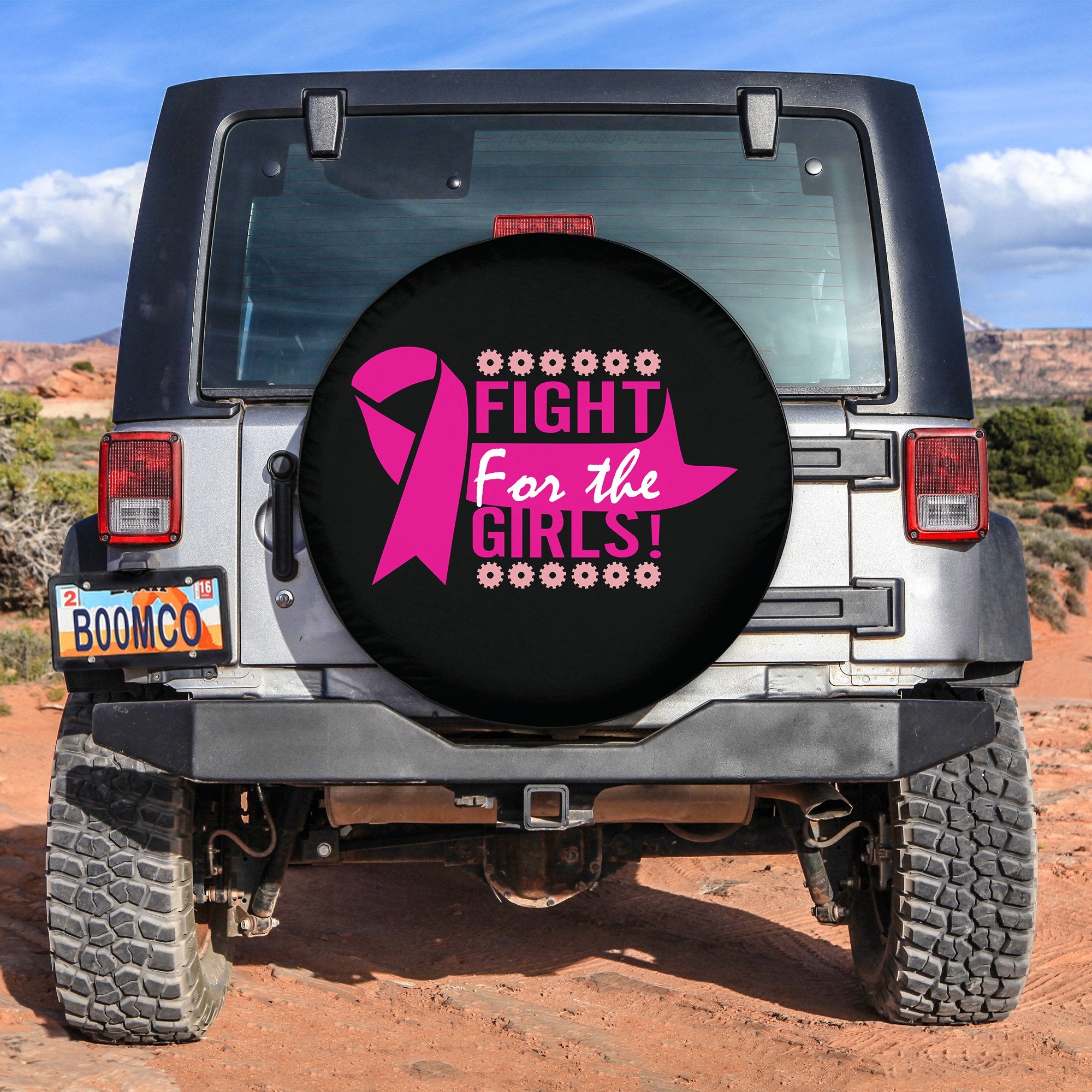 Breast Cancer Fight For The Girls Spare Tire Cover