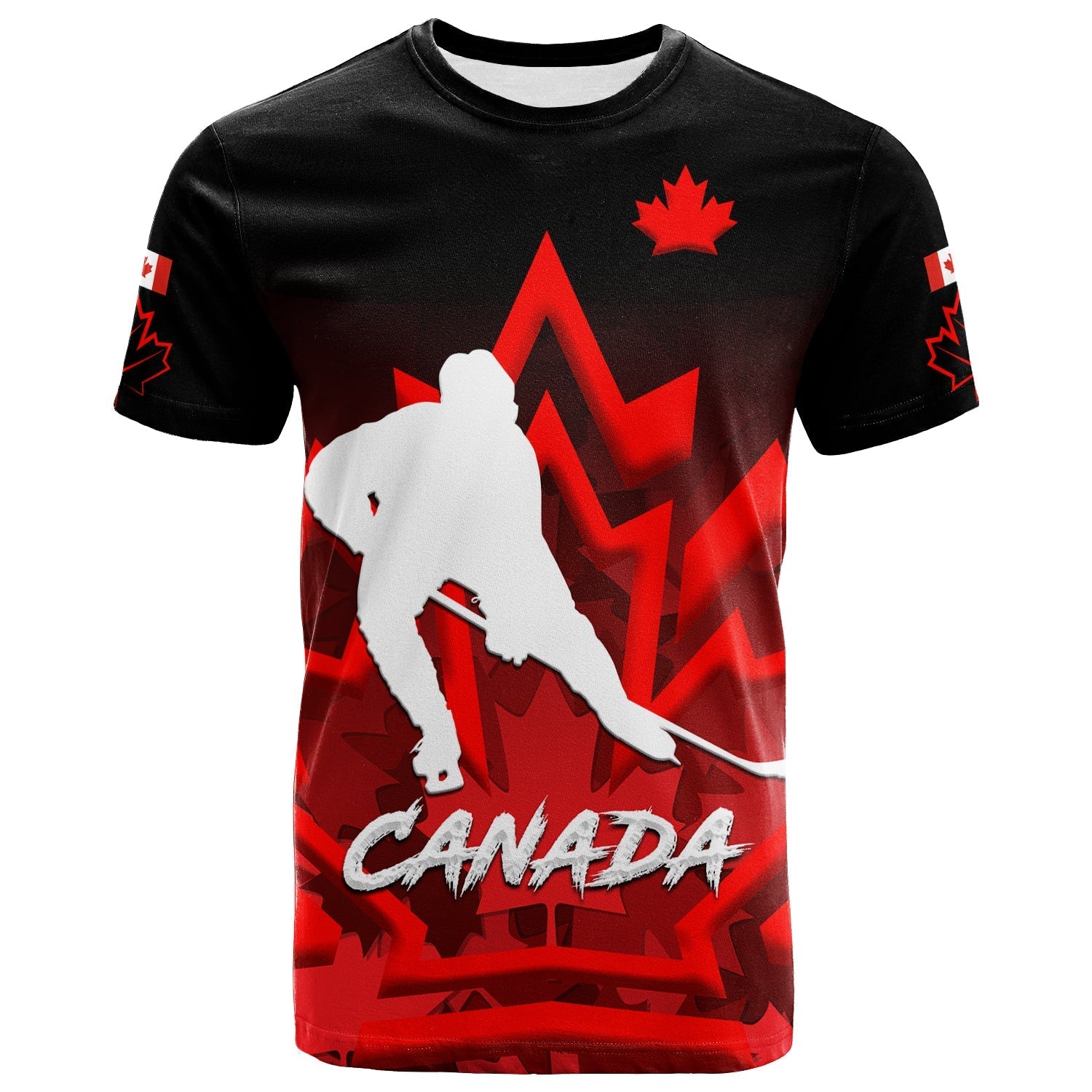 custom-personalised-canada-hockey-with-maple-leaf-t-shirt