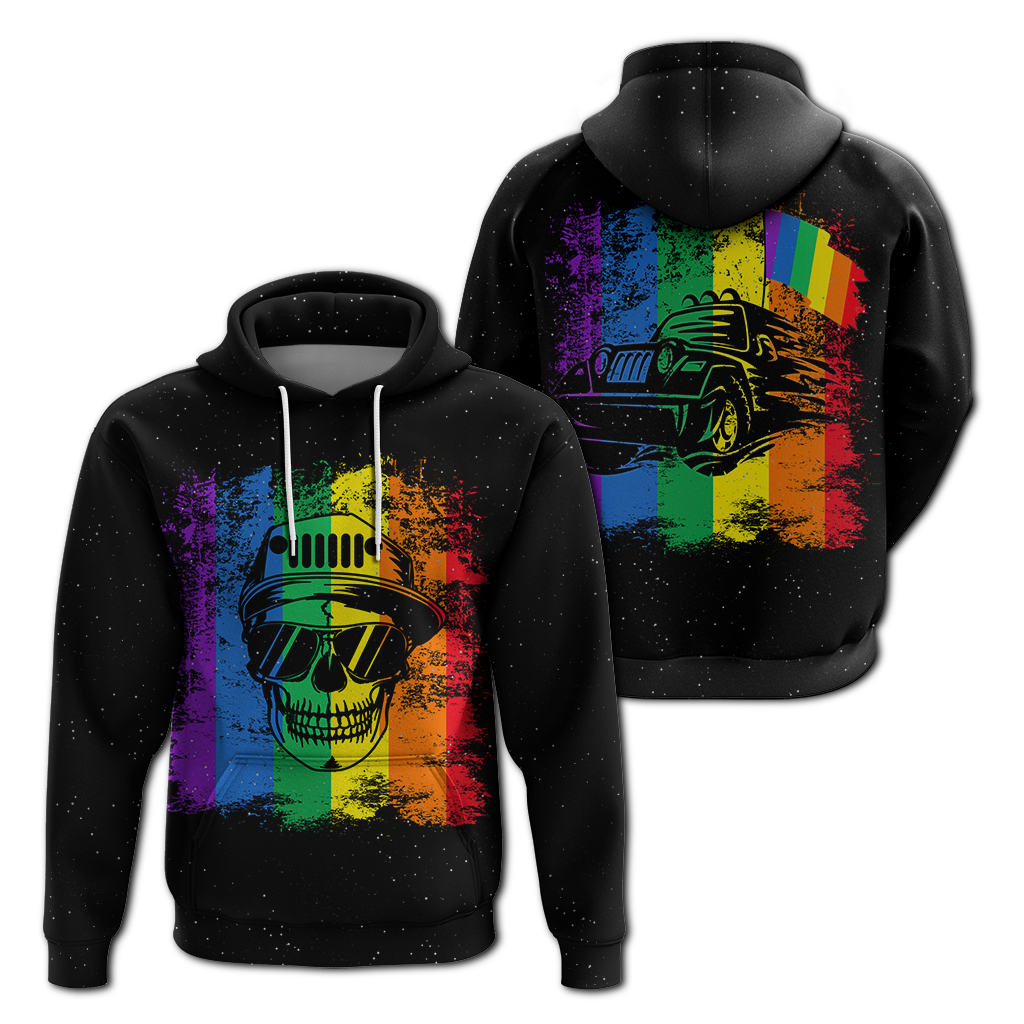 Jeep Skull LGBT Galaxy Hoodie