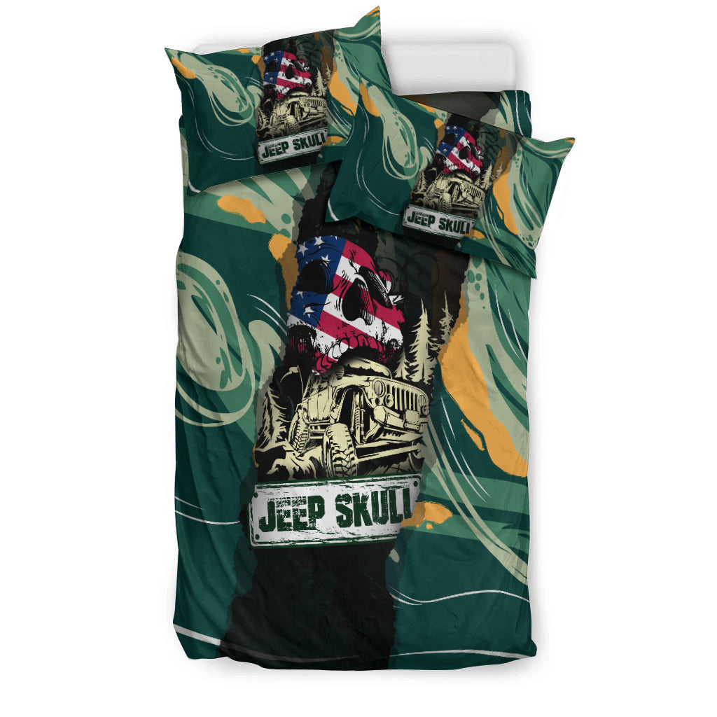 Jeep Skull Abstract Art Bedding Set - LT2