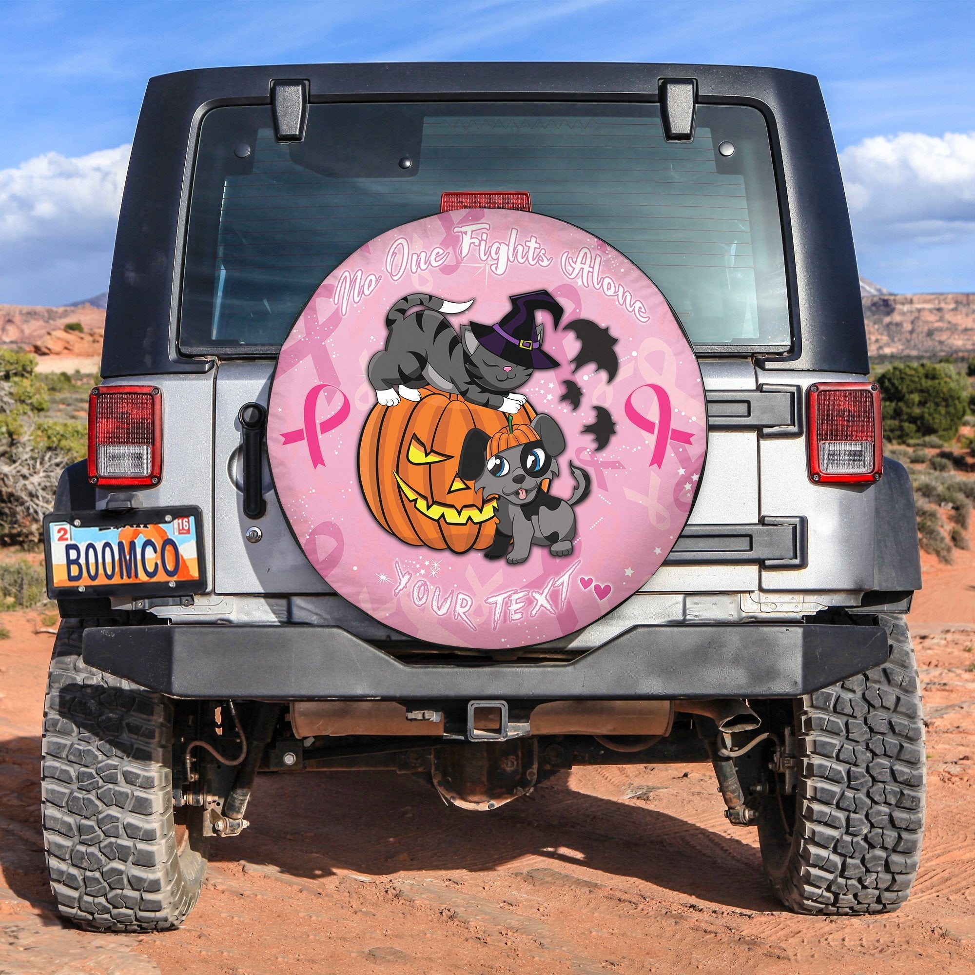 custom-personalised-breast-cancer-spare-tire-cover-no-one-fights-alone-halloween-cat-and-dog