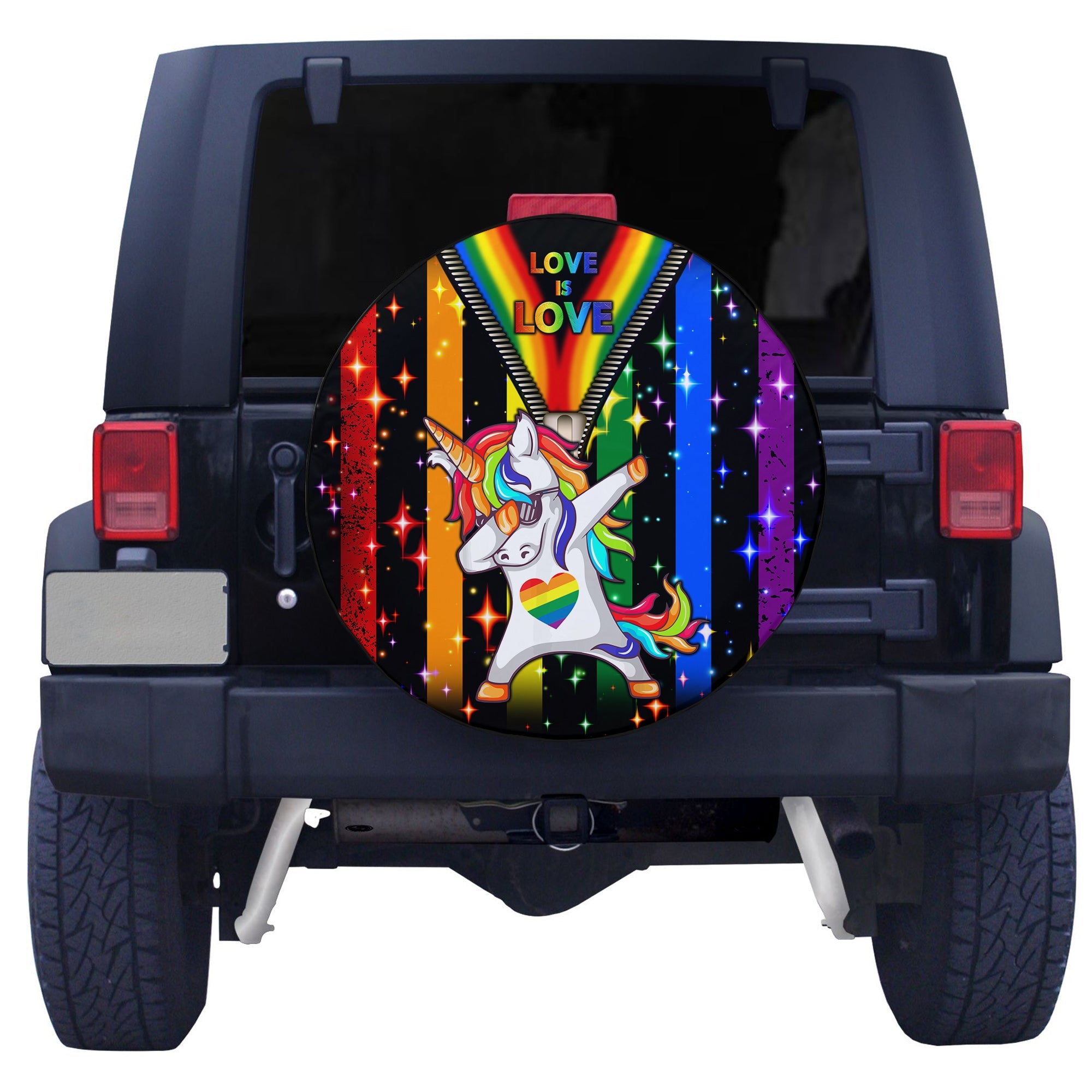 LGBT Love Is Love Rainbow Spare Tire Cover - LT2